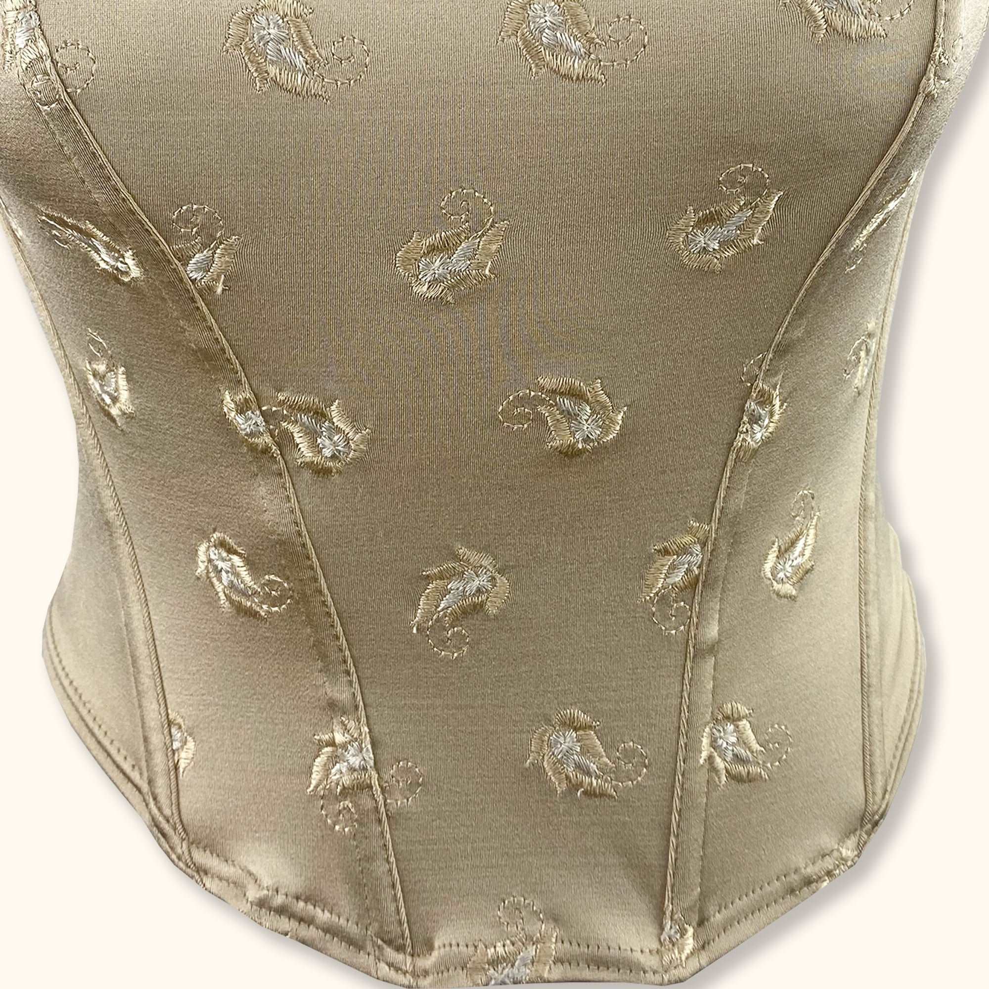 Cream Y2K Floral Cami Corset - Size Small -  - Tops & Shirts