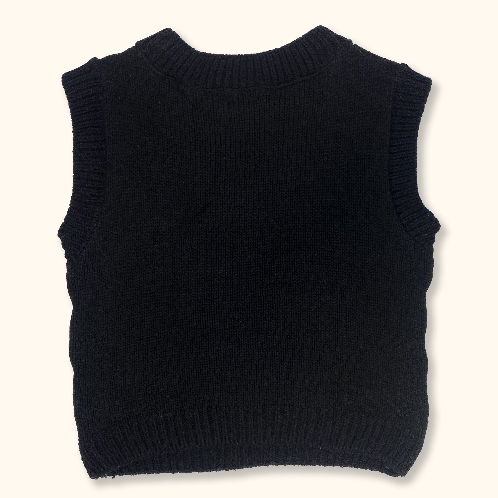 Topshop Yin Yang Black Sweater Vest - Small - - Jumpers