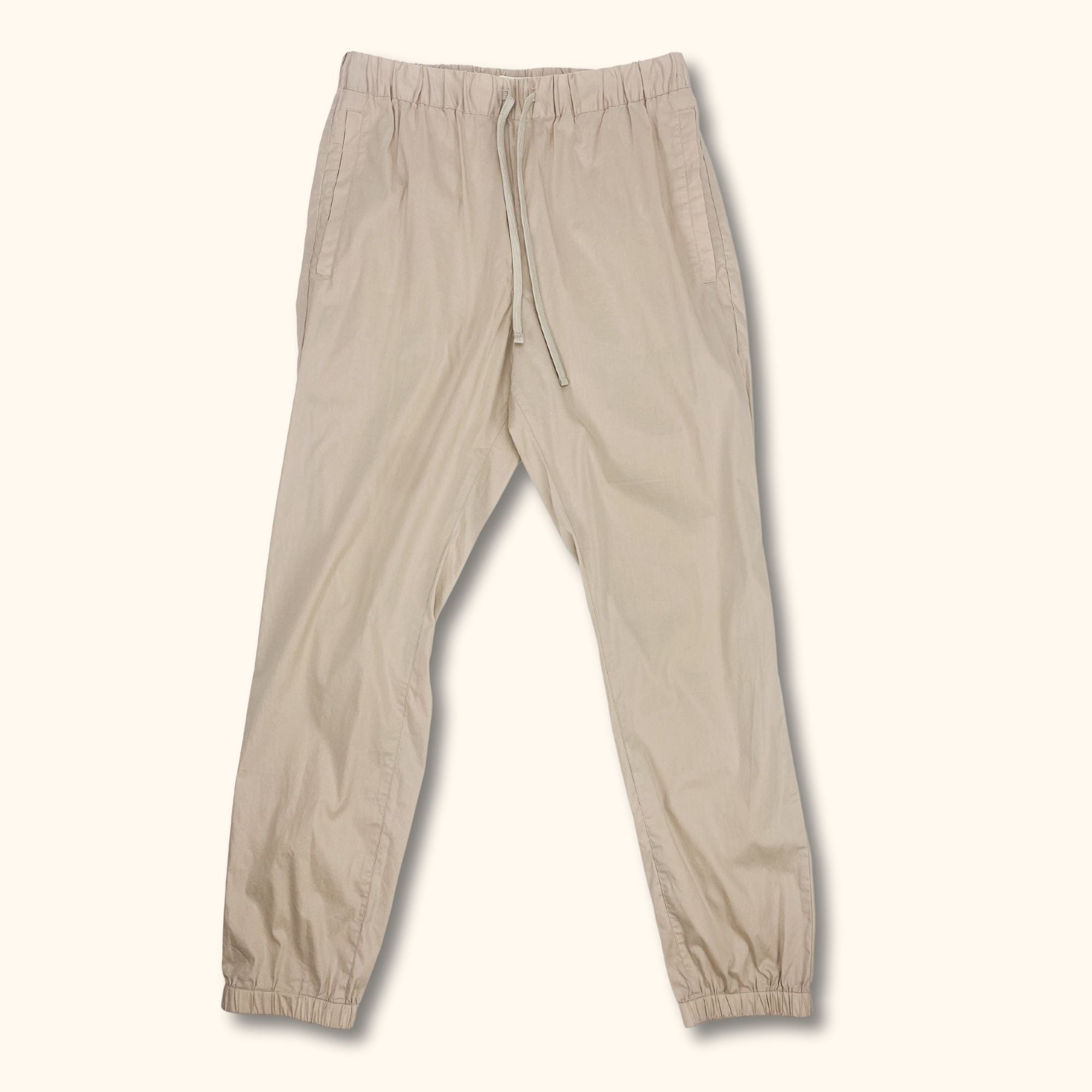 Cos Beige Drawstring Cuffed Jogger Trousers - Small - - Jeans & Trousers