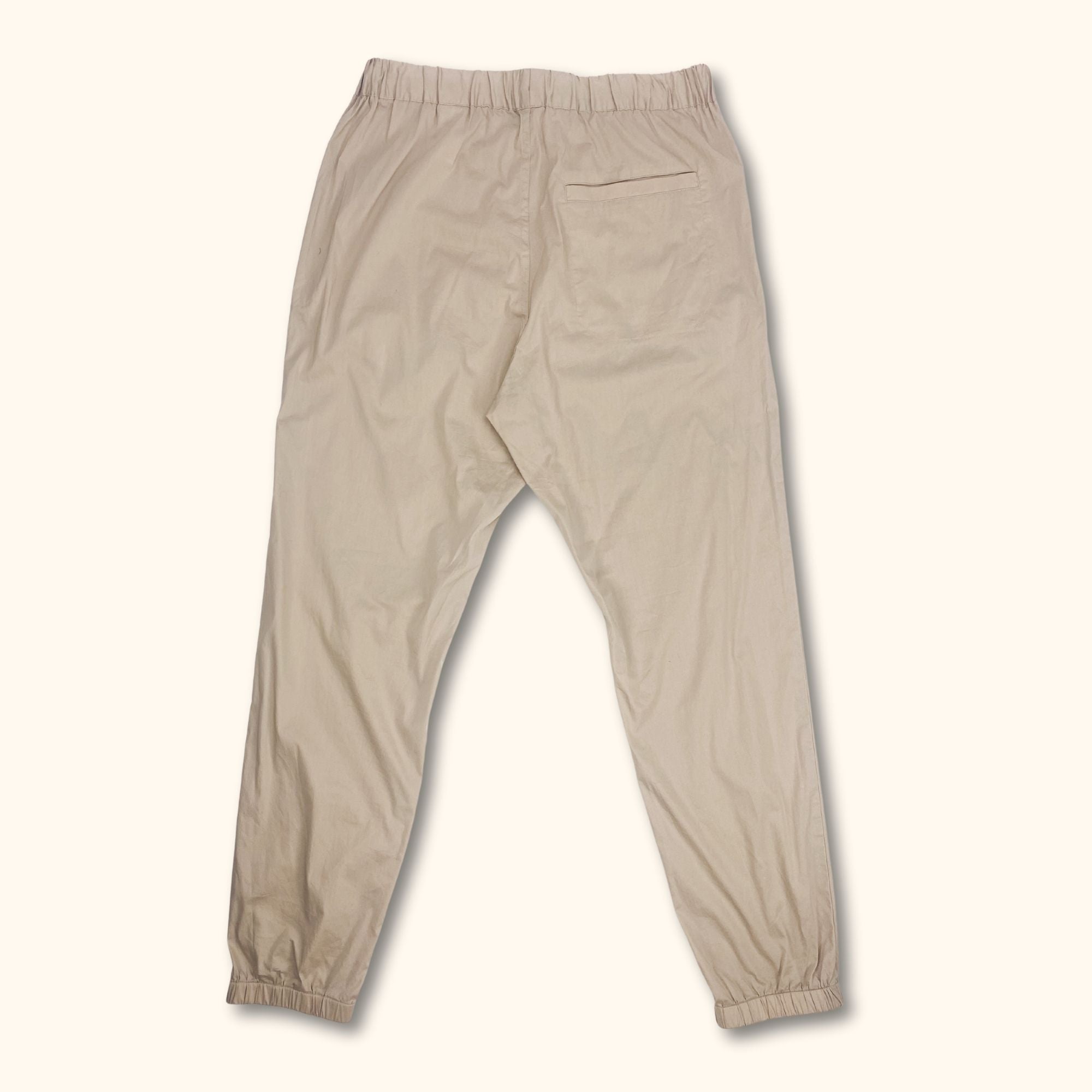 Cos Beige Drawstring Cuffed Jogger Trousers - Small - - Jeans & Trousers