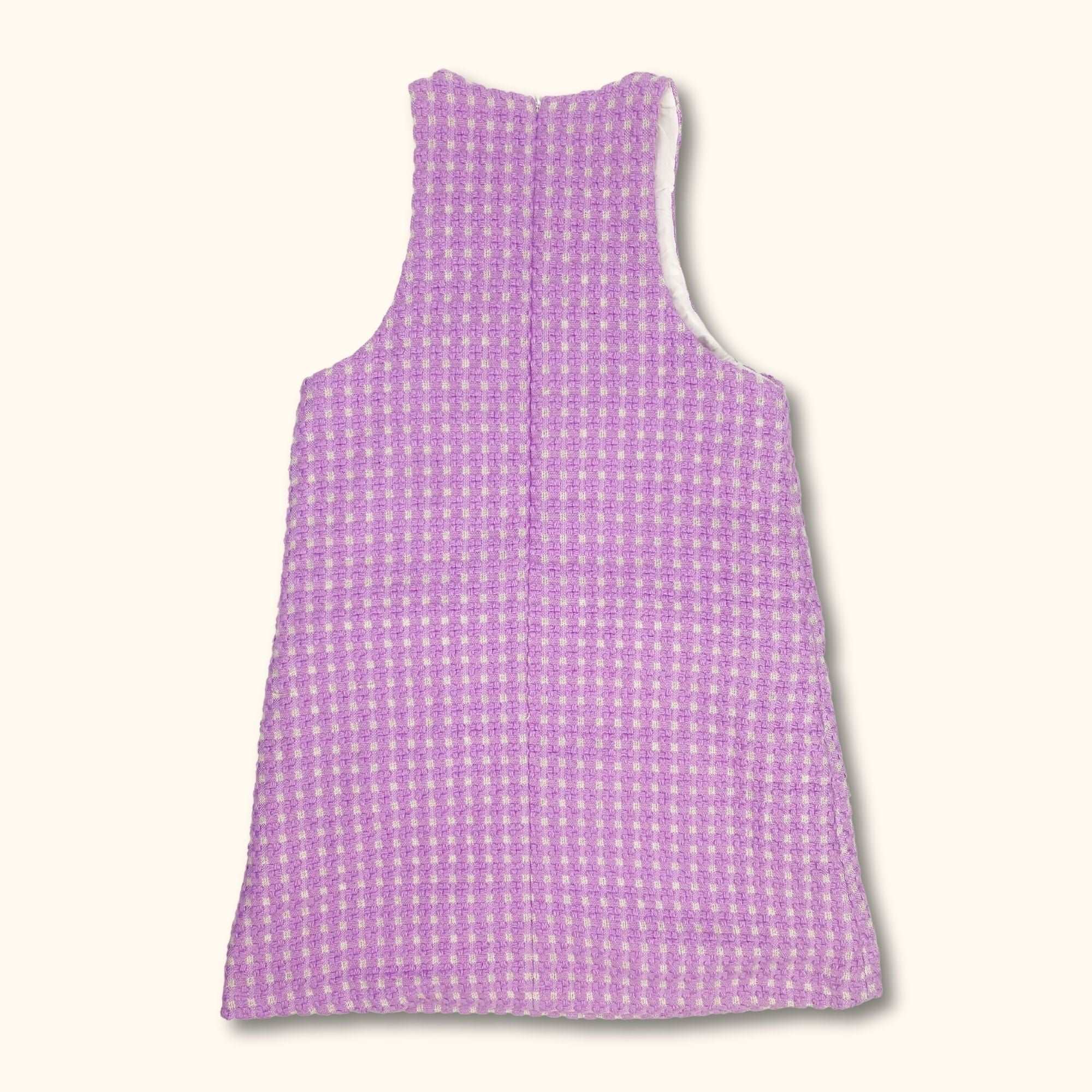 Dotti Purple Tweed Sleeveless Mini Dress - Size Small -  - Dresses