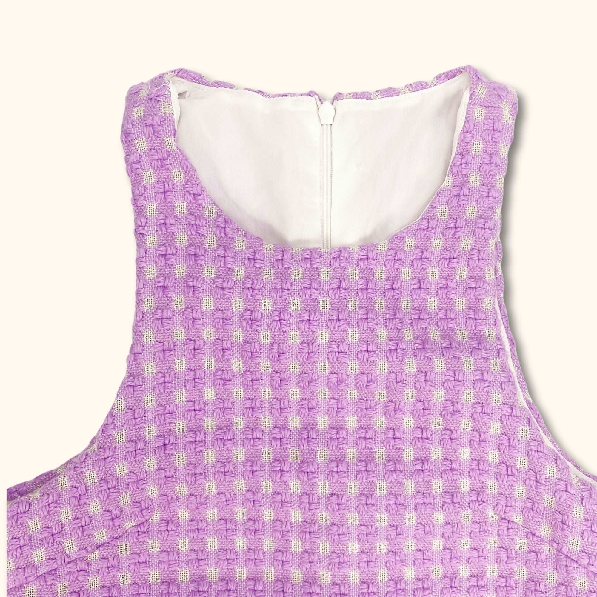 Dotti Purple Tweed Sleeveless Mini Dress - Size Small -  - Dresses