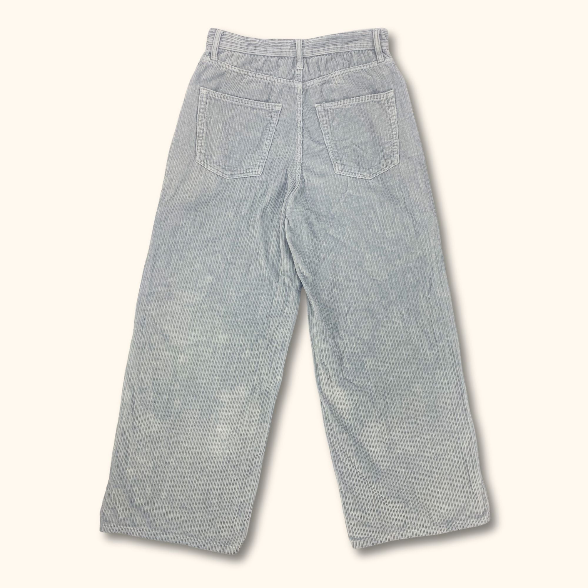 Topshop Blue Grey Corduroy Boyfriend Trousers - 30inch Waist - - Jeans & Trousers