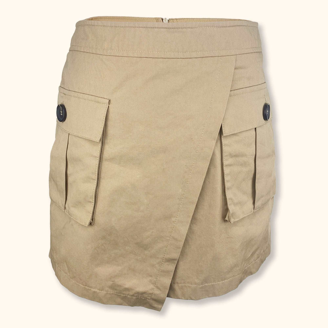 Bershka Beige Cargo Mini Skirt - Size Small - - Skirts