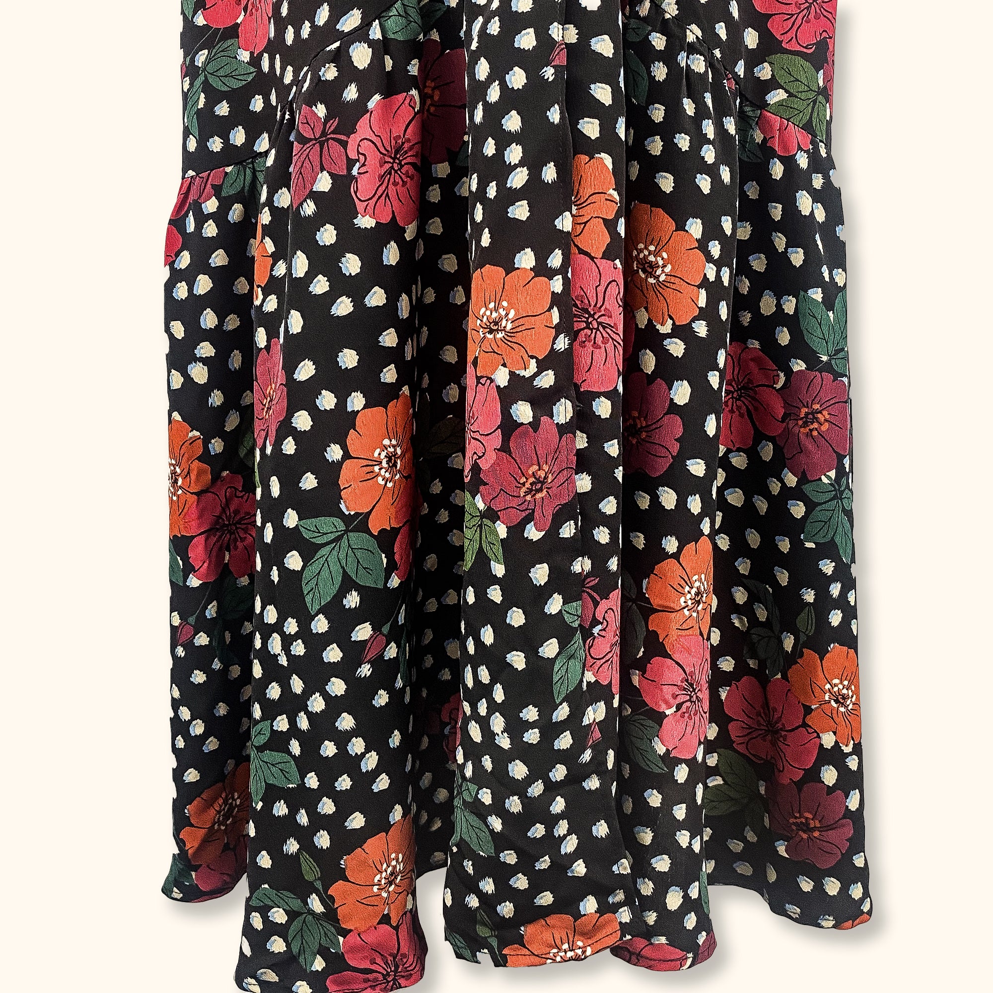 Topshop Black Floral Maxi Dress - Size 12 -  - Dresses