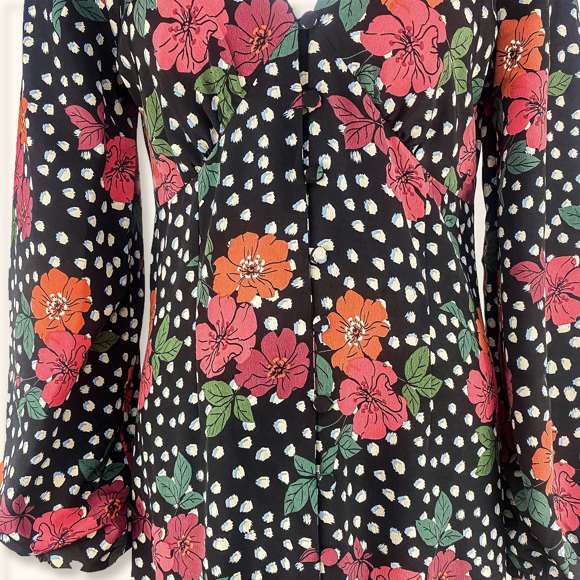 Topshop Black Floral Maxi Dress - Size 12 -  - Dresses