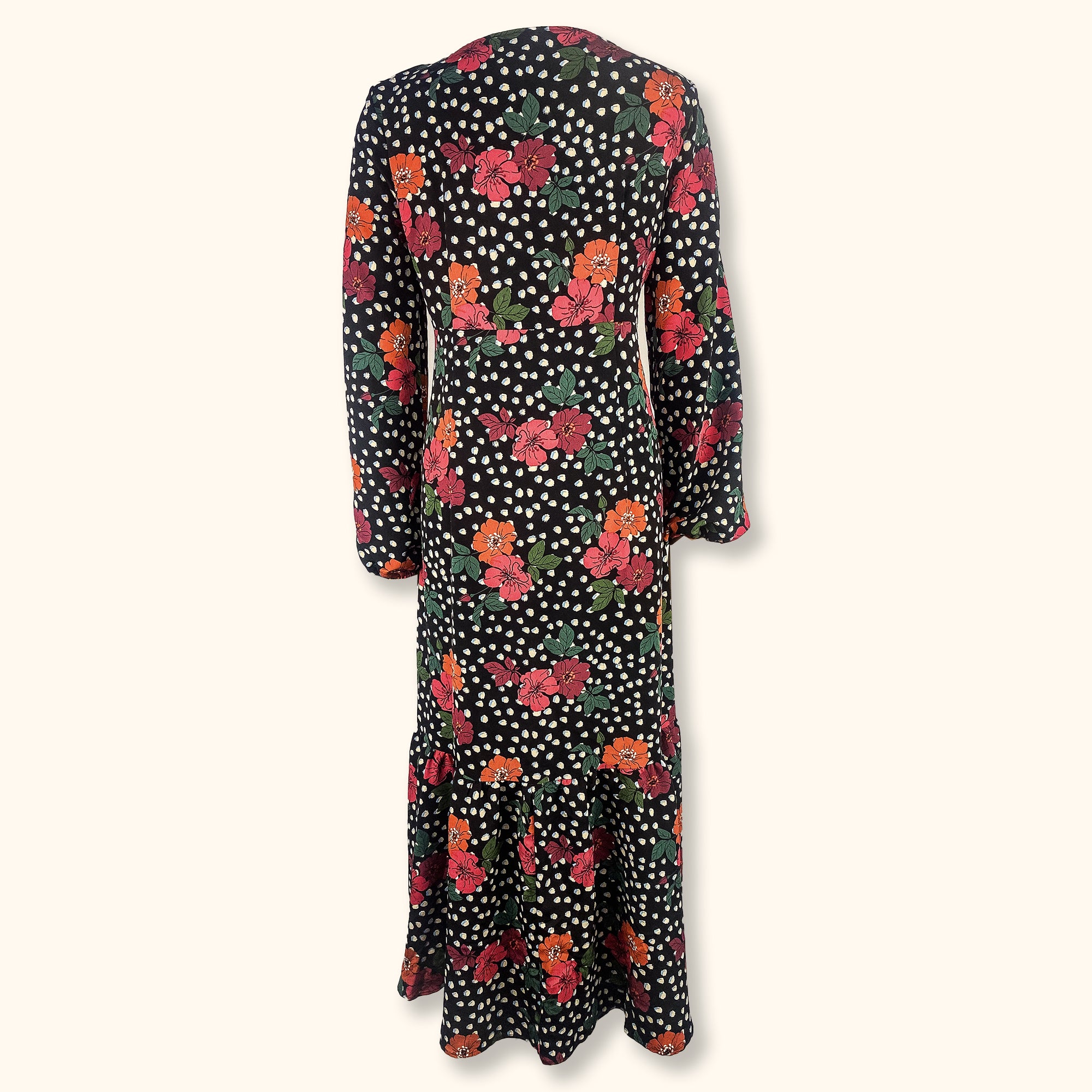 Topshop Black Floral Maxi Dress - Size 12 -  - Dresses