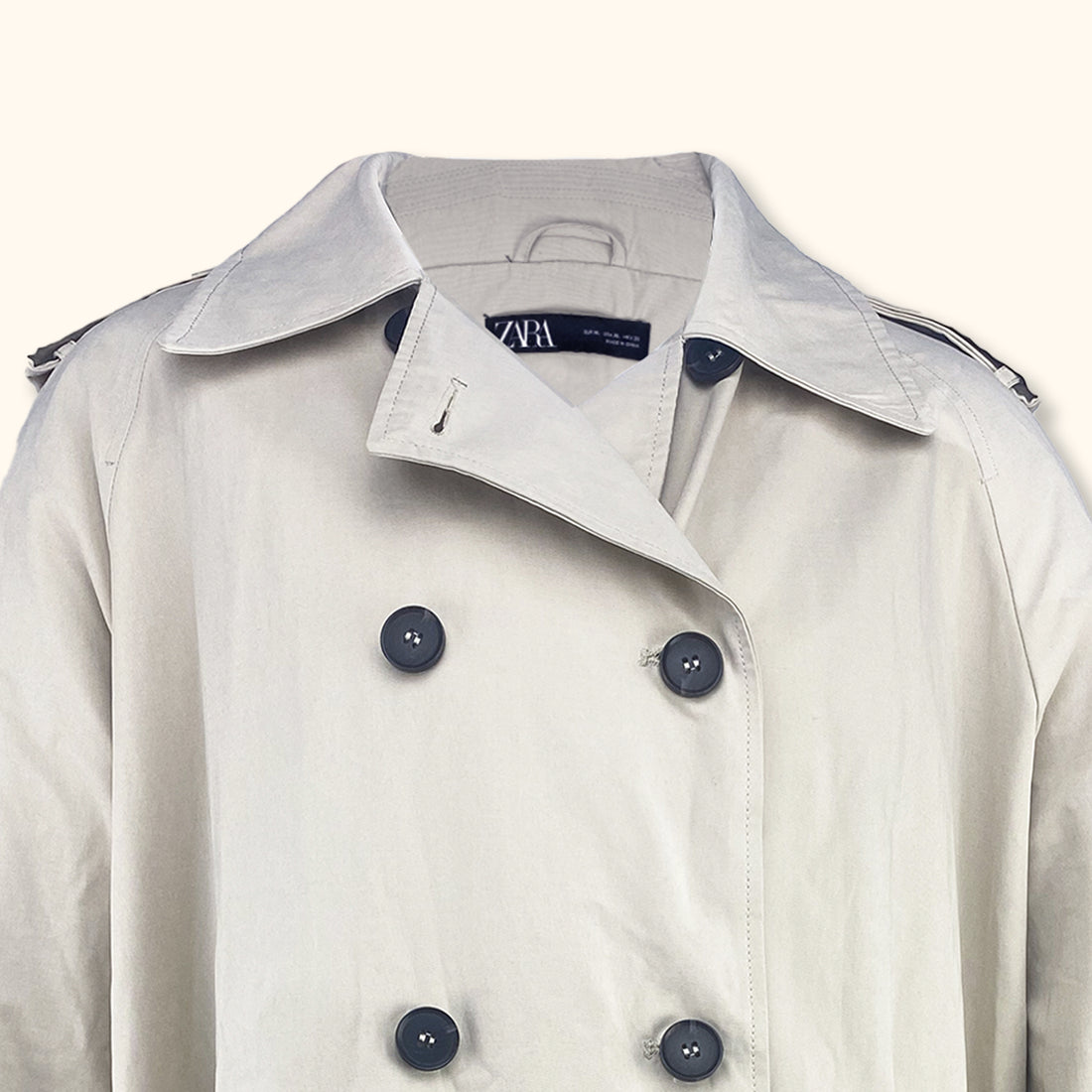 Zara Cream Trench Coat - Size XL -  - Coats & jackets