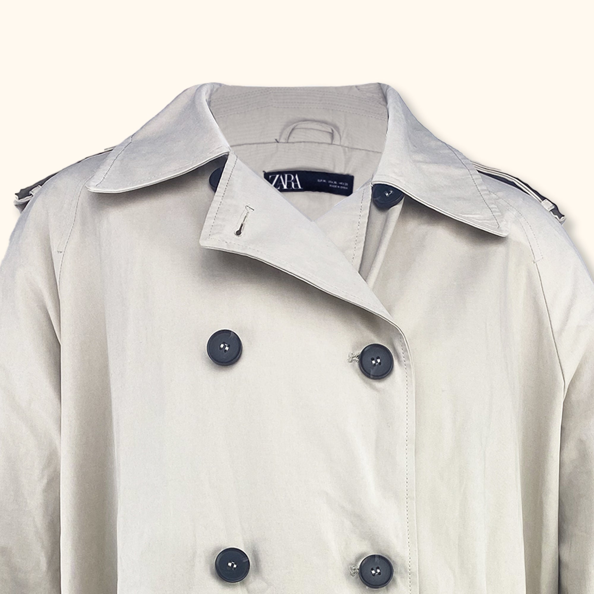 Zara Cream Trench Coat - Size XL -  - Coats & jackets