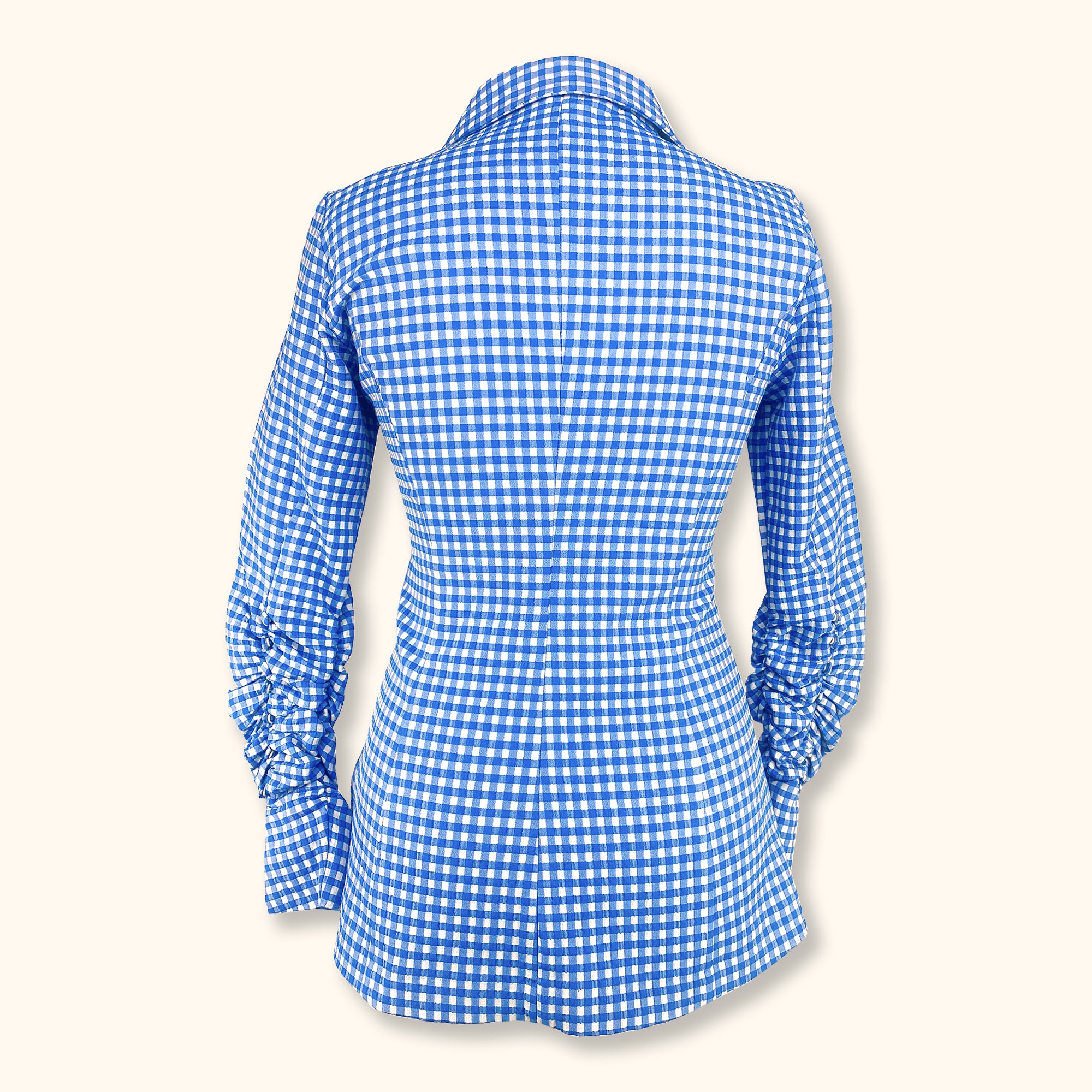 Zara Blue Gingham Asymmetric Blazer - Size Small -  - Coats & jackets