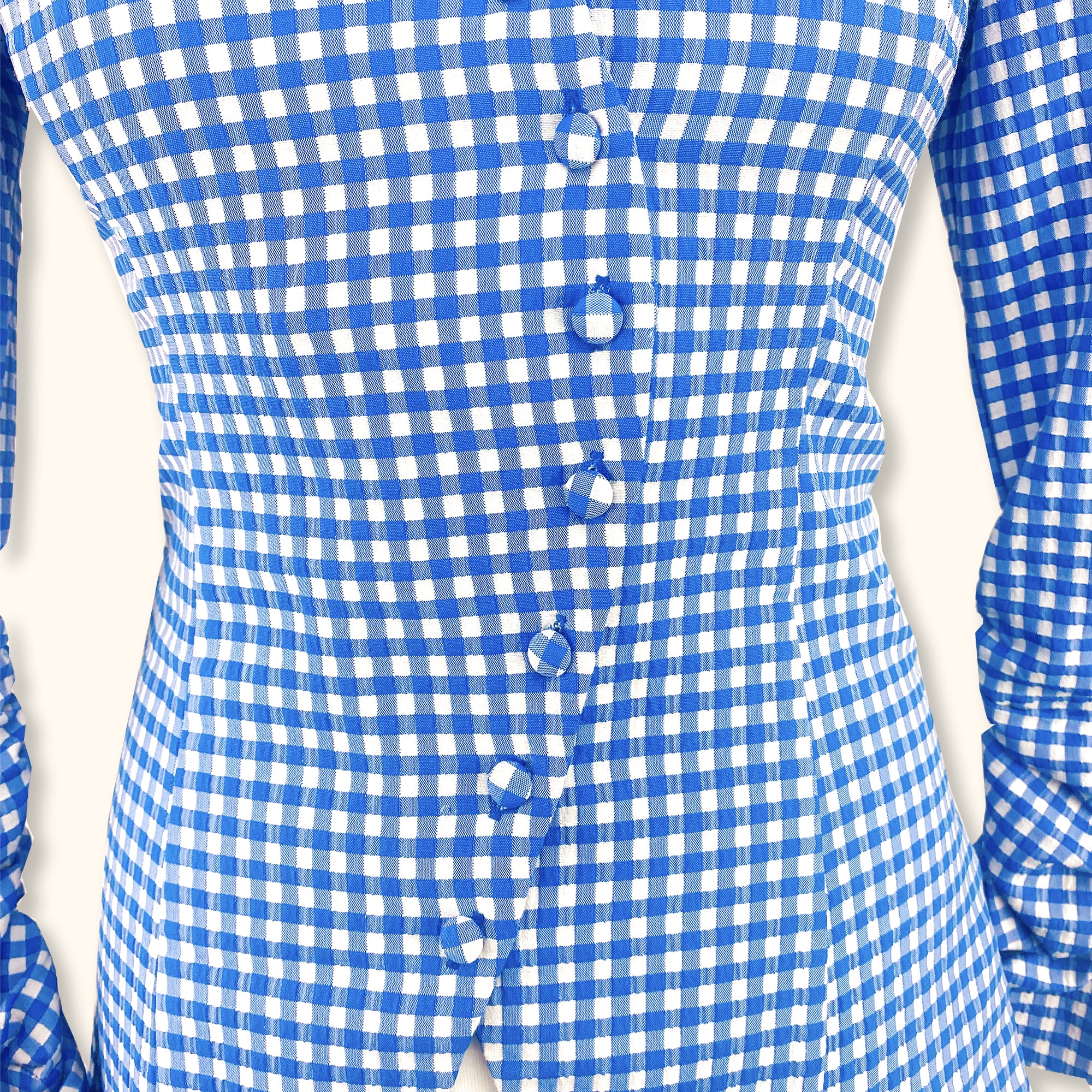 Zara Blue Gingham Asymmetric Blazer - Size Small -  - Coats & jackets