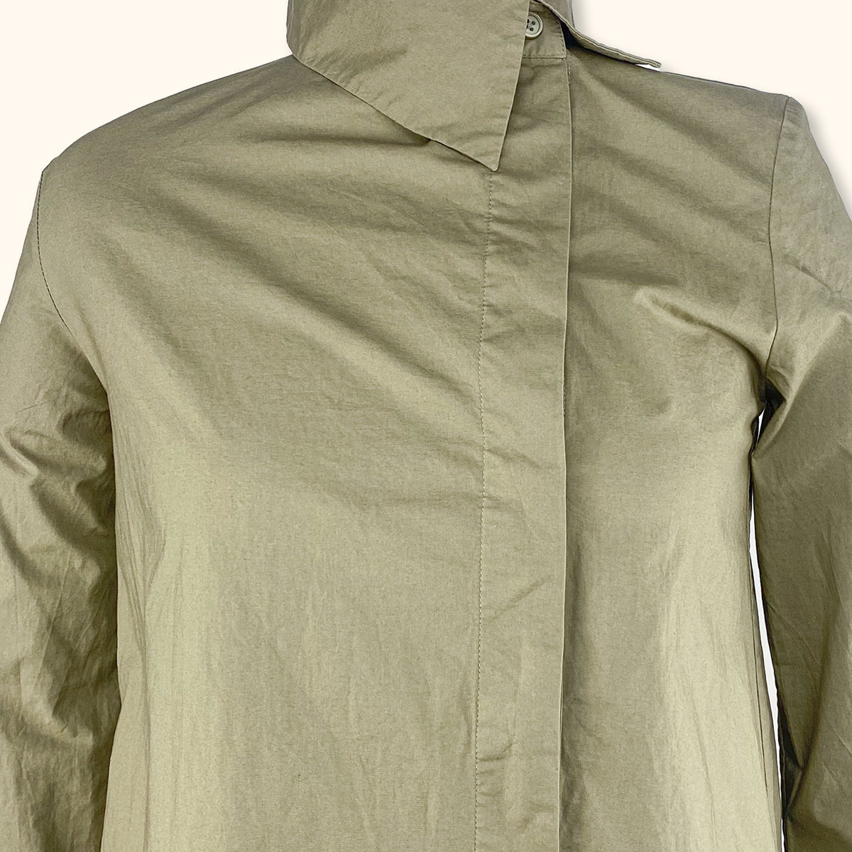 Cos Khaki Green Asymmetric Shirt Dress - Size XS