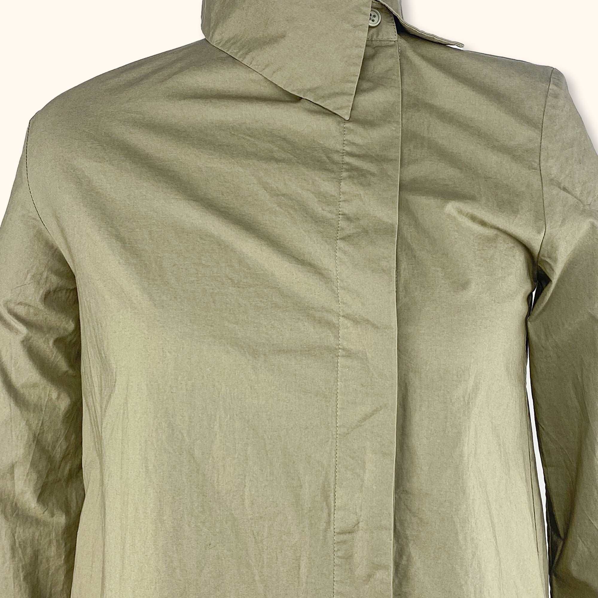 Cos Khaki Green Asymmetric Shirt Dress - Size Small -  - Tops & Shirts