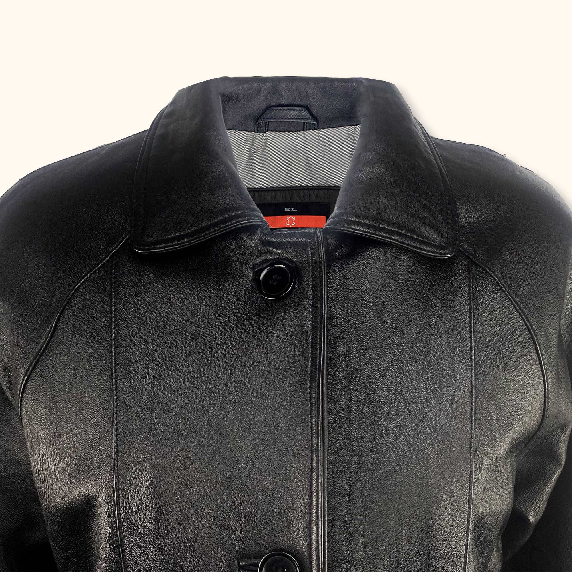 EL Black Leather Boyfriend Jacket - Size Medium -  - Coats & jackets