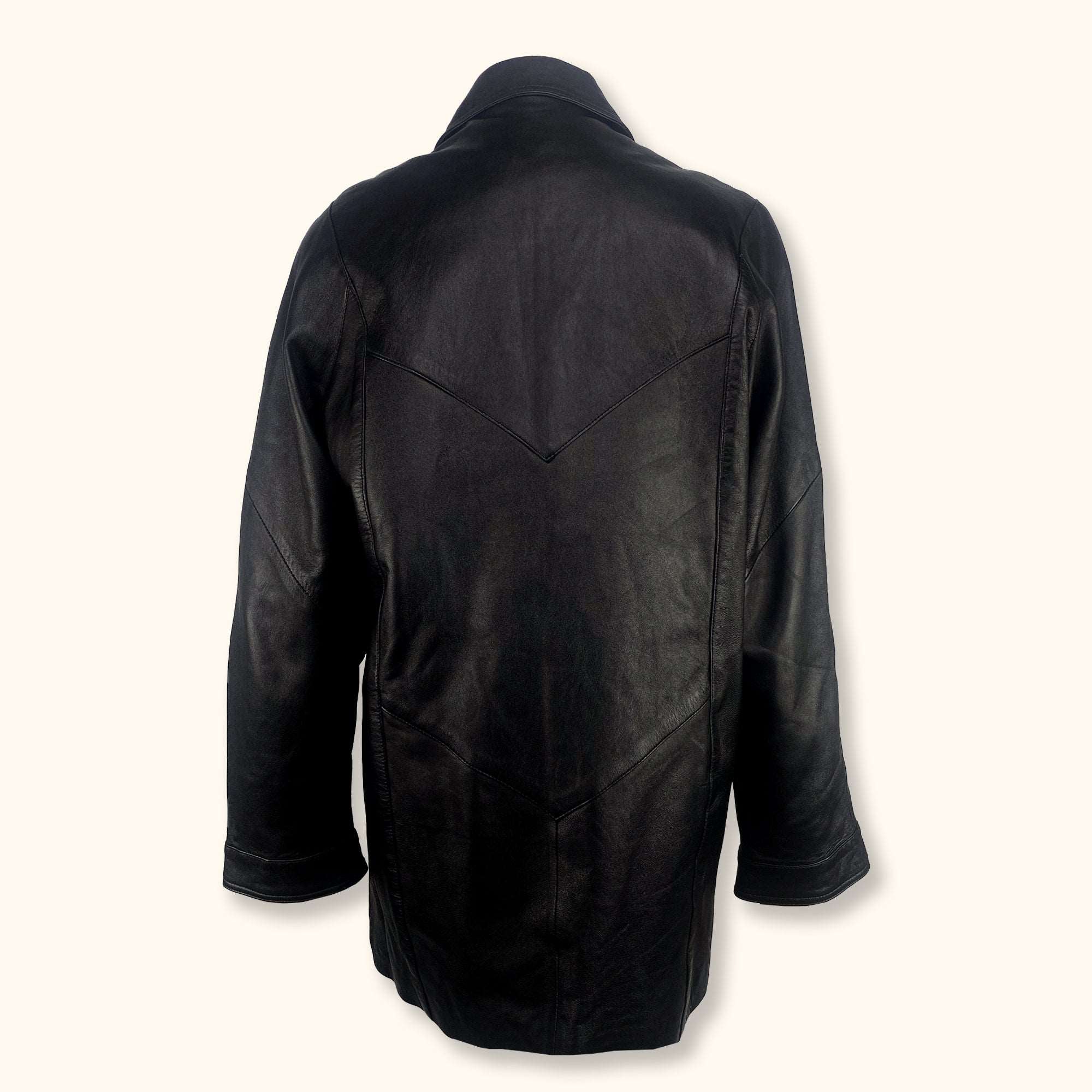 EL Black Leather Boyfriend Jacket - Size Medium -  - Coats & jackets