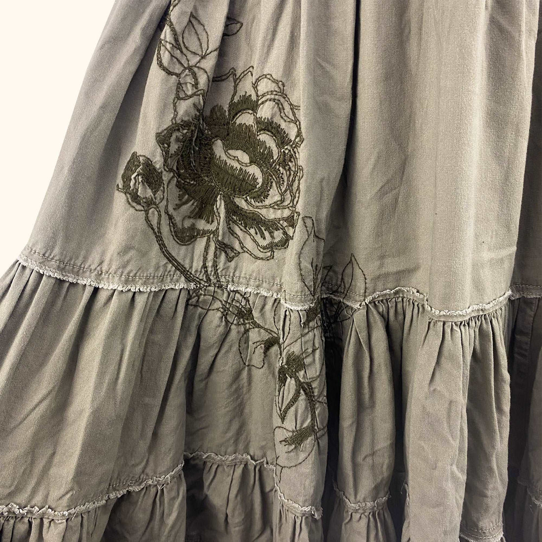 Fat Face Grey Ruffle Midi Skirt - Size 14 -  - Skirts