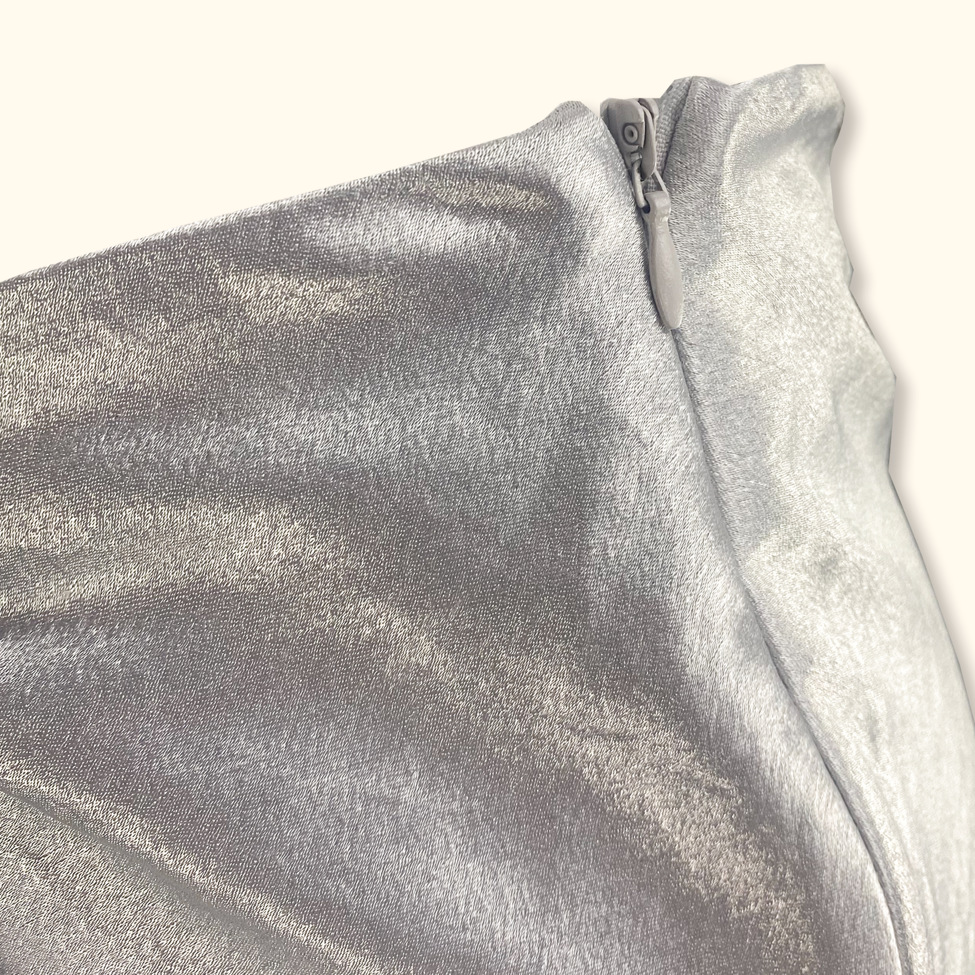 River Island Silver Satin Midi Skirt - Size Large - - Skirts