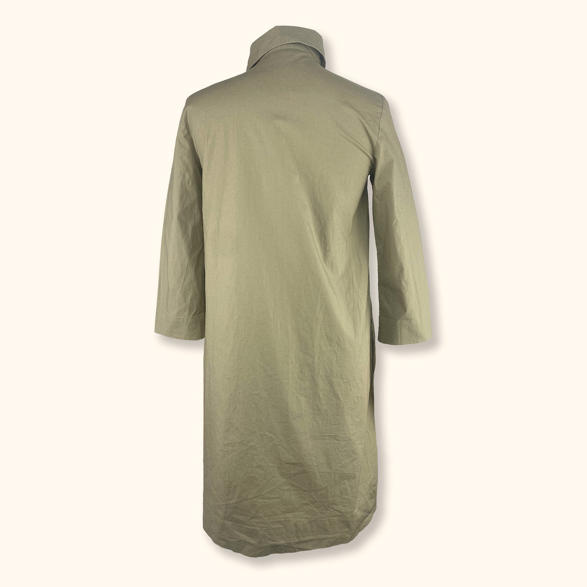 Cos Khaki Green Asymmetric Shirt Dress - Size XS
