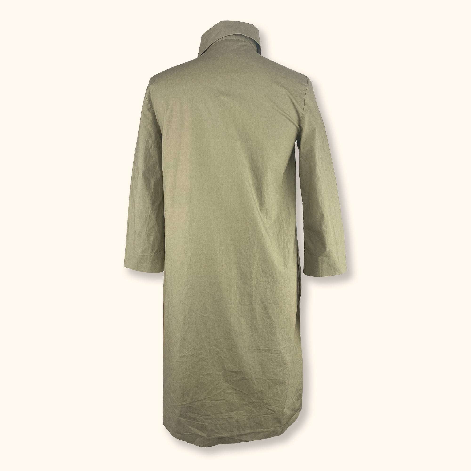 Cos Khaki Green Asymmetric Shirt Dress - Size Small -  - Tops & Shirts