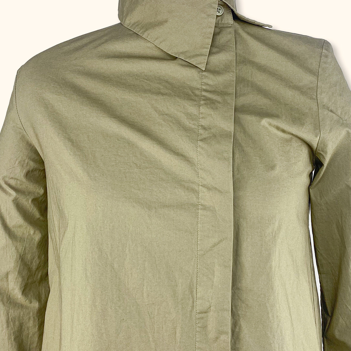 Cos Khaki Green Asymmetric Shirt Dress - Size XS