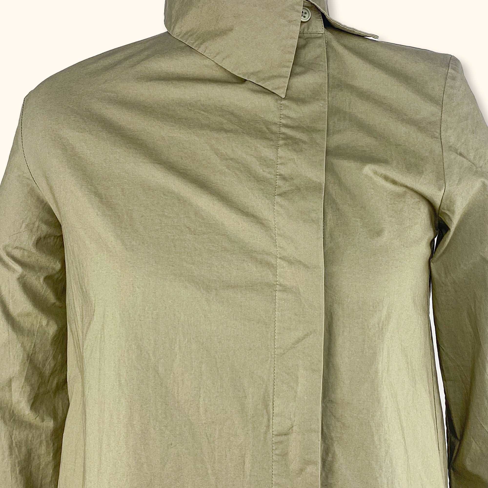 Cos Khaki Green Asymmetric Shirt Dress - Size Small -  - Tops & Shirts