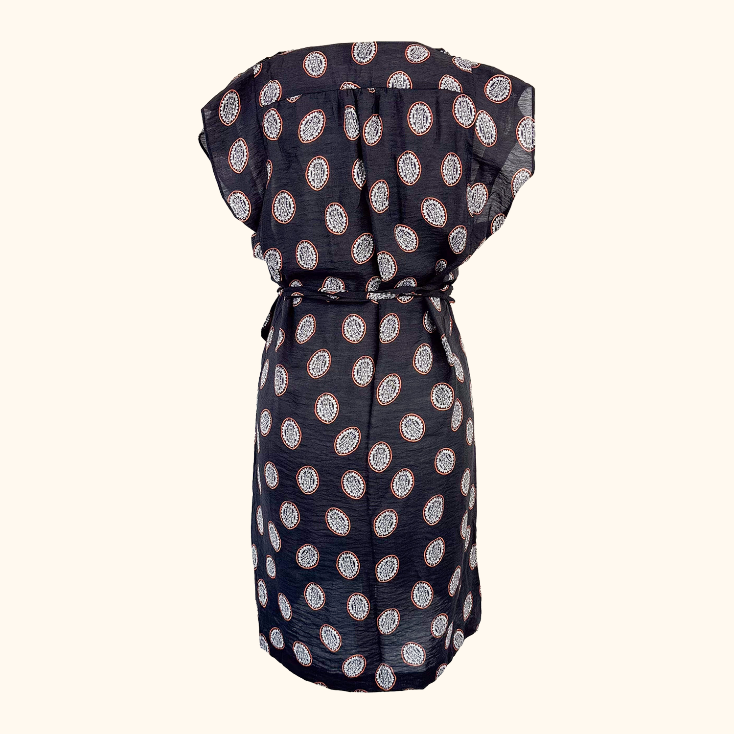 Bimba Y Lola Black Patterned Wrap Dress - Size XS