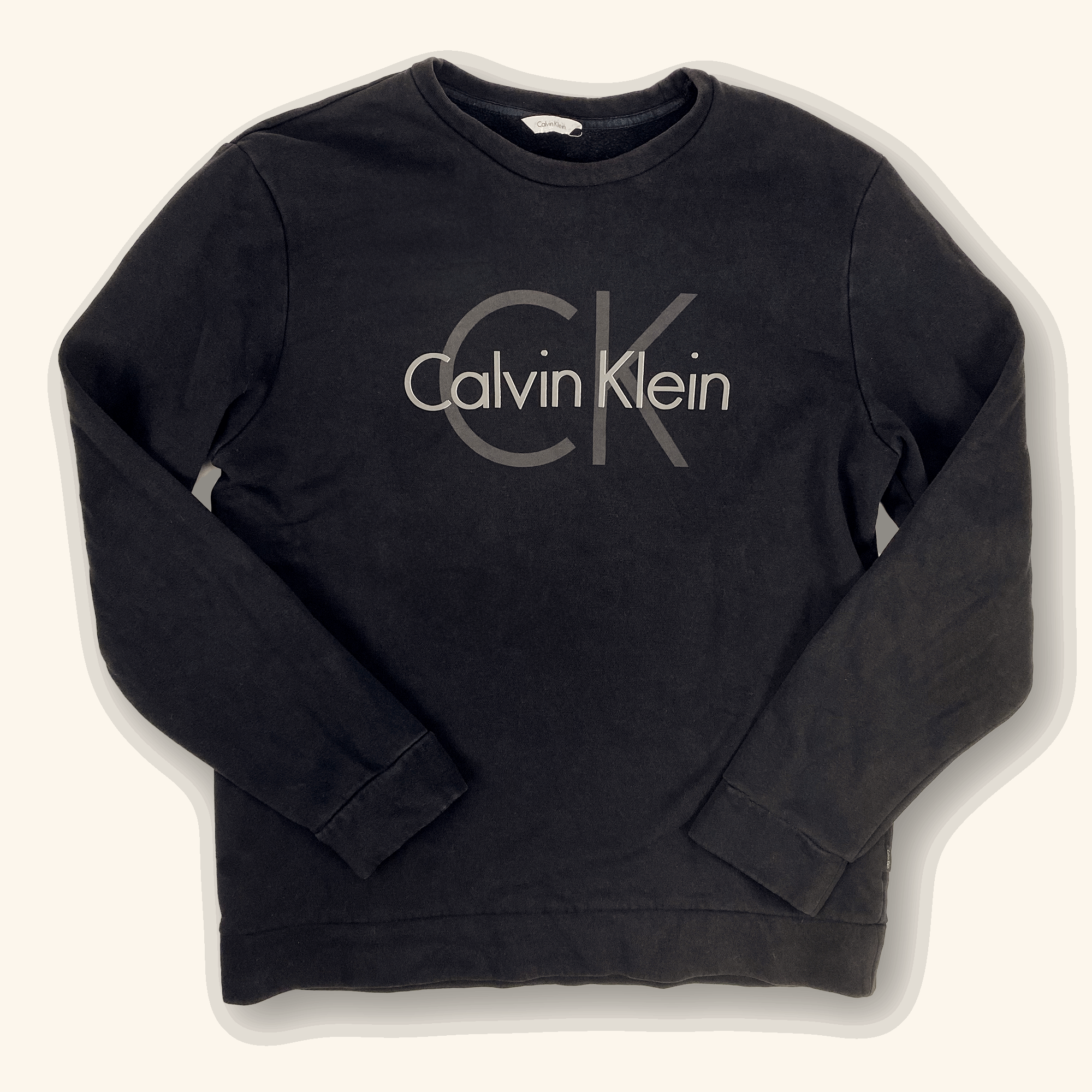 Calvin Klein Black Logo Sweatshirt - Size Small -  - Jumpers