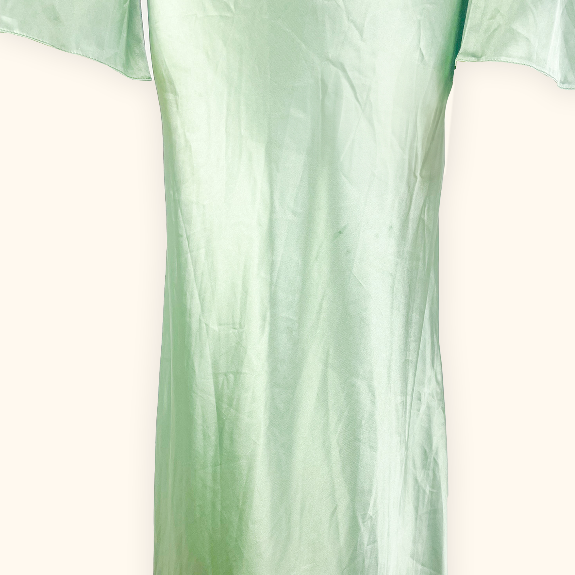 Topshop Mint Green Satin Long Sleeve Cut Out Midi Dress - Size 8 Topshop