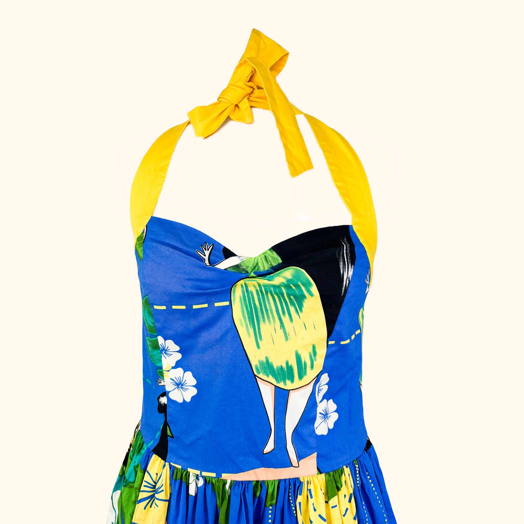 Banned Retro Tiki Halterneck Dress - Size Medium Banned