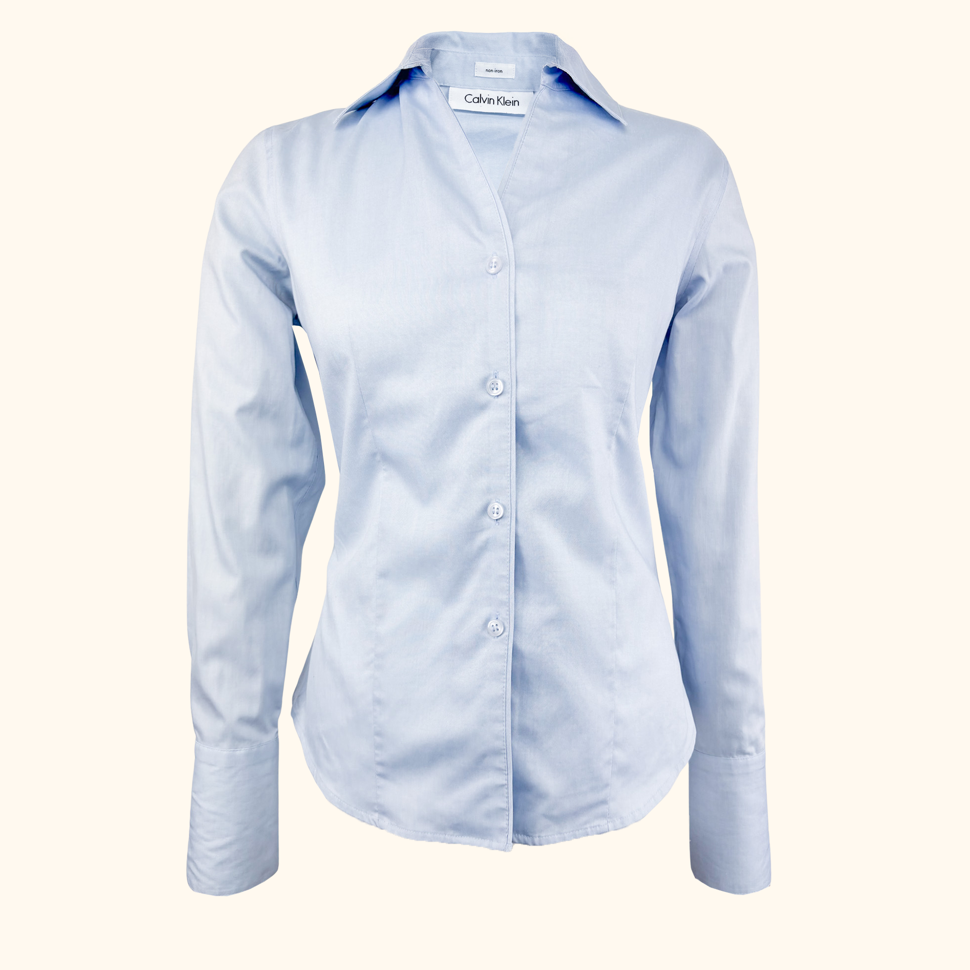 Calvin Klein Light Blue Long Sleeve Fitted Shirt - Size Small Calvin Klein