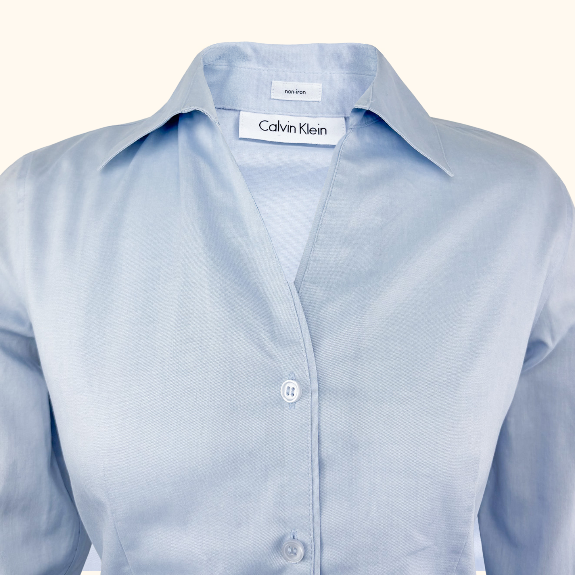 Calvin Klein Light Blue Long Sleeve Fitted Shirt - Size Small Calvin Klein