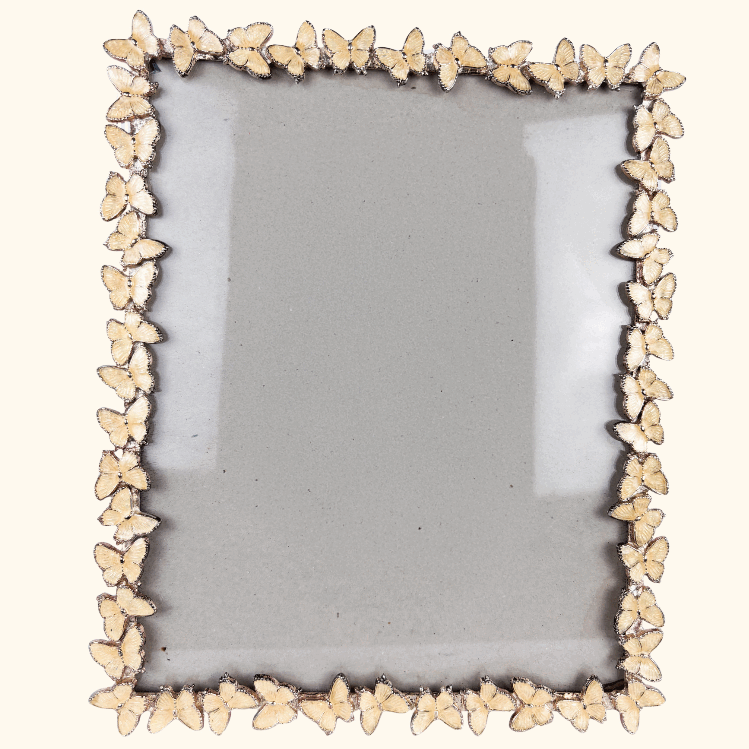Cream Metal Butterfly Picture Frame 8x10 - - Picture Frames