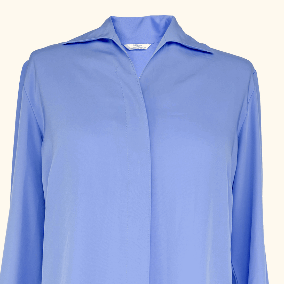 Vintage St Michael M&S Blue Long Sleeve Shirt - Size 10