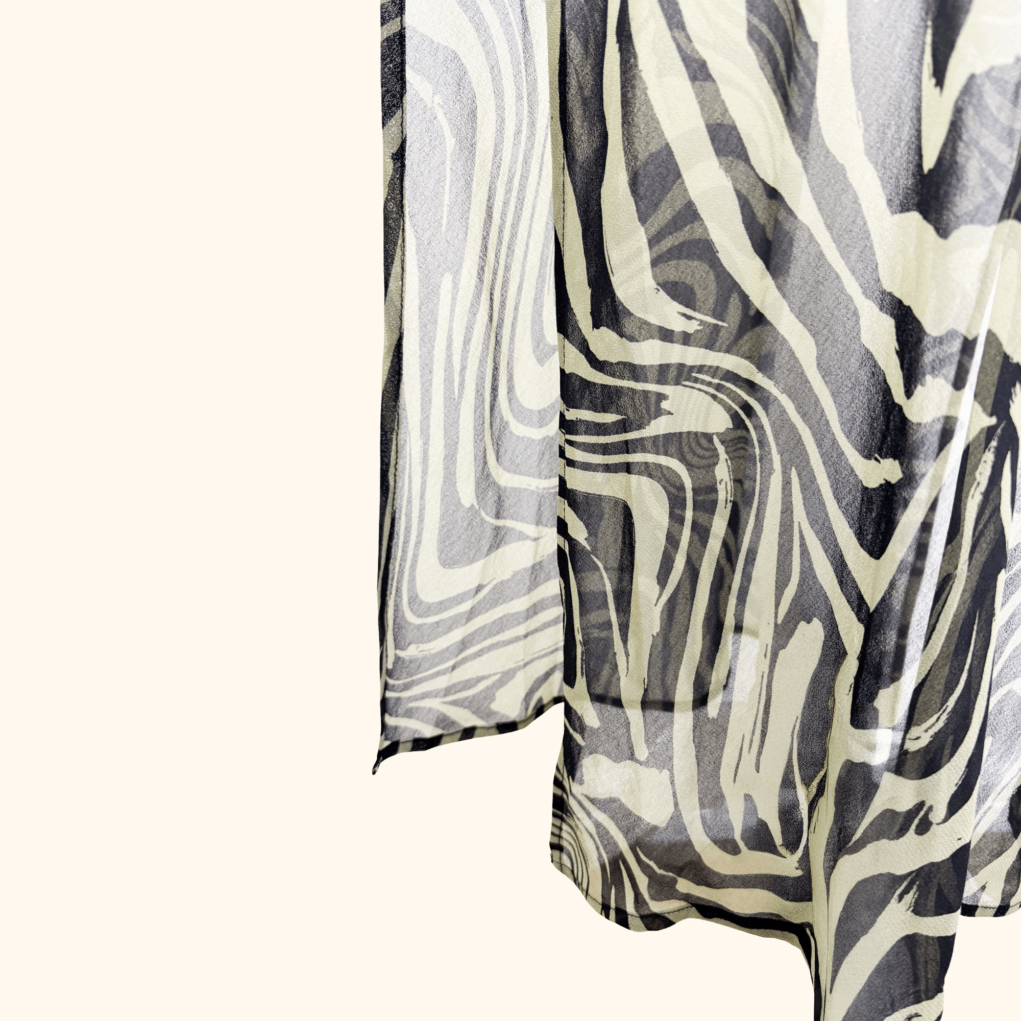 Topshop Khaki Green Zebra Print Mesh Maxi Dress - Size Small