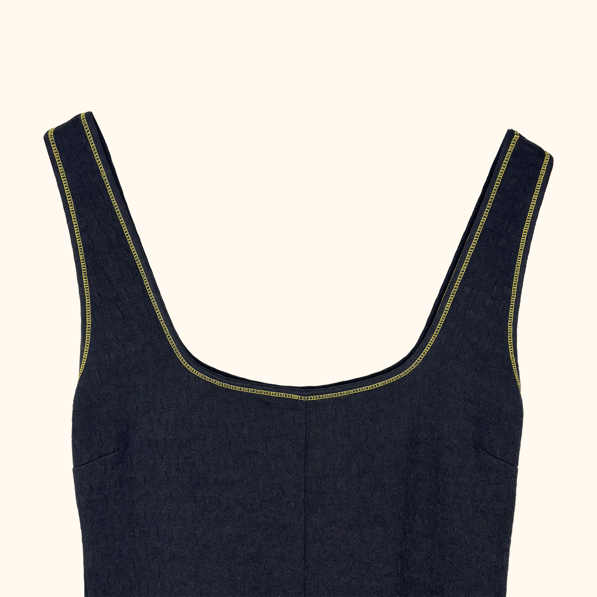 Ganni Black Contrast Stitch Maxi Dress - Size 10