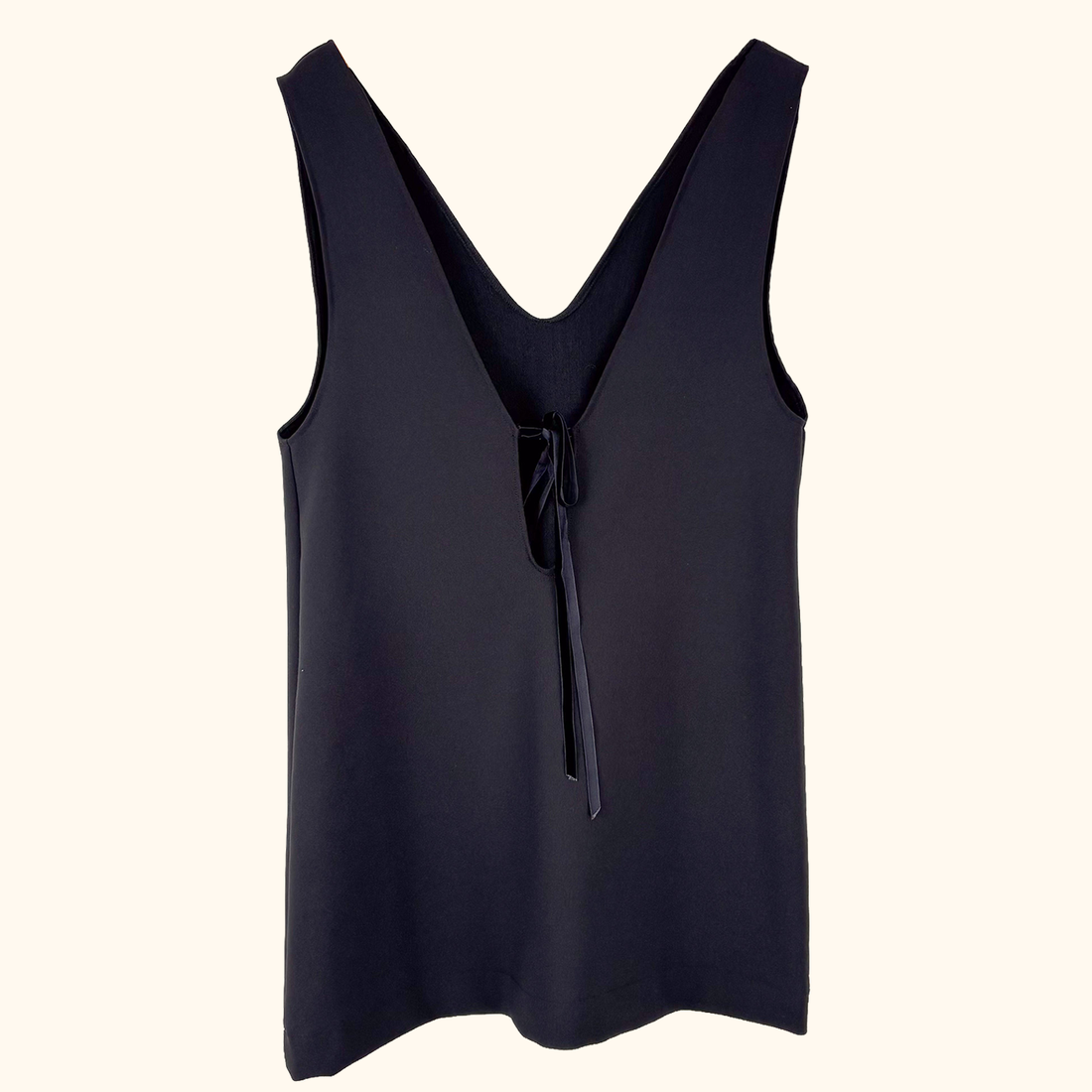 Italian Black V-Neck Mini Dress - Size Medium Sunshine Thrift
