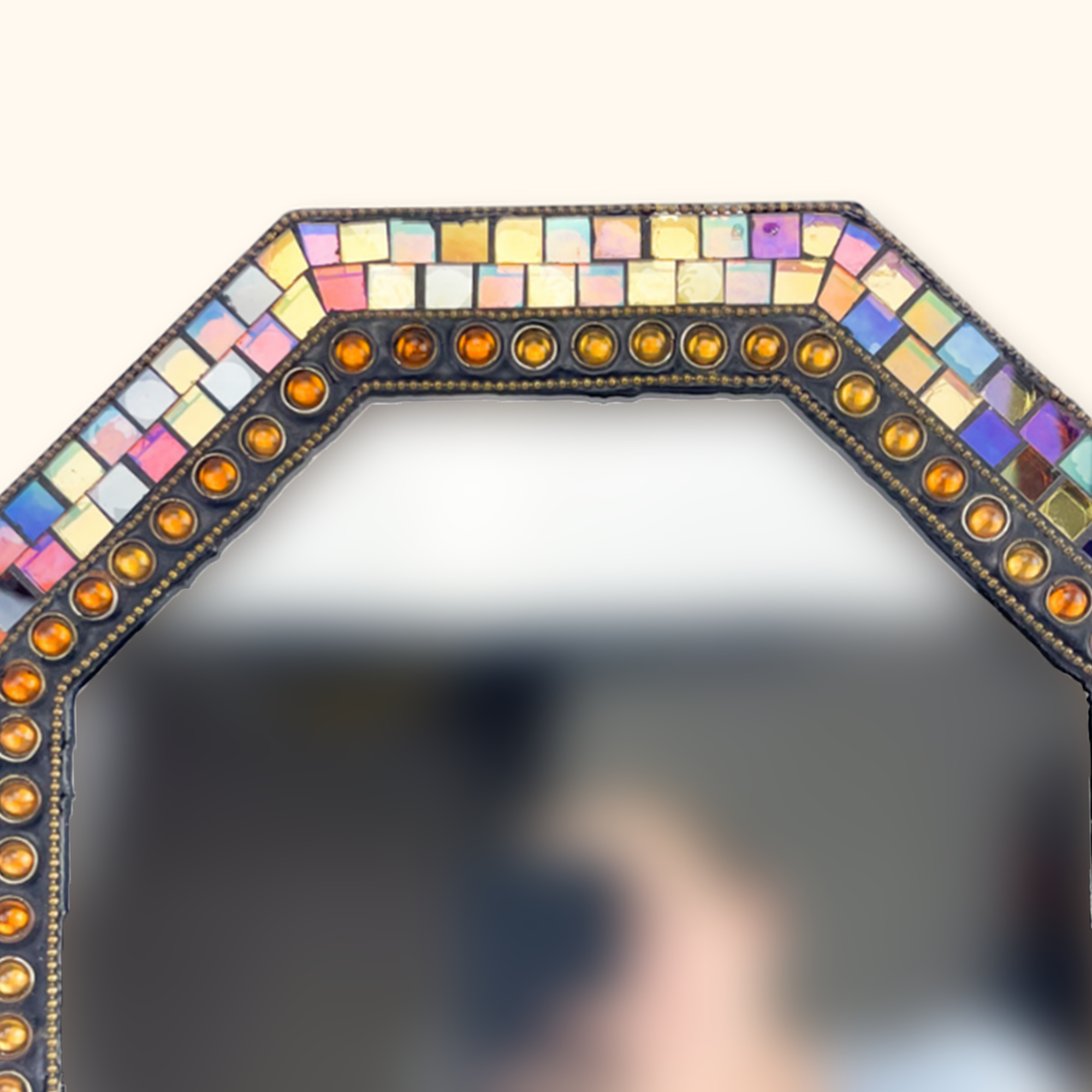 Party Lite Global Fusion Mosaic Octagon Mirror - - Decoration