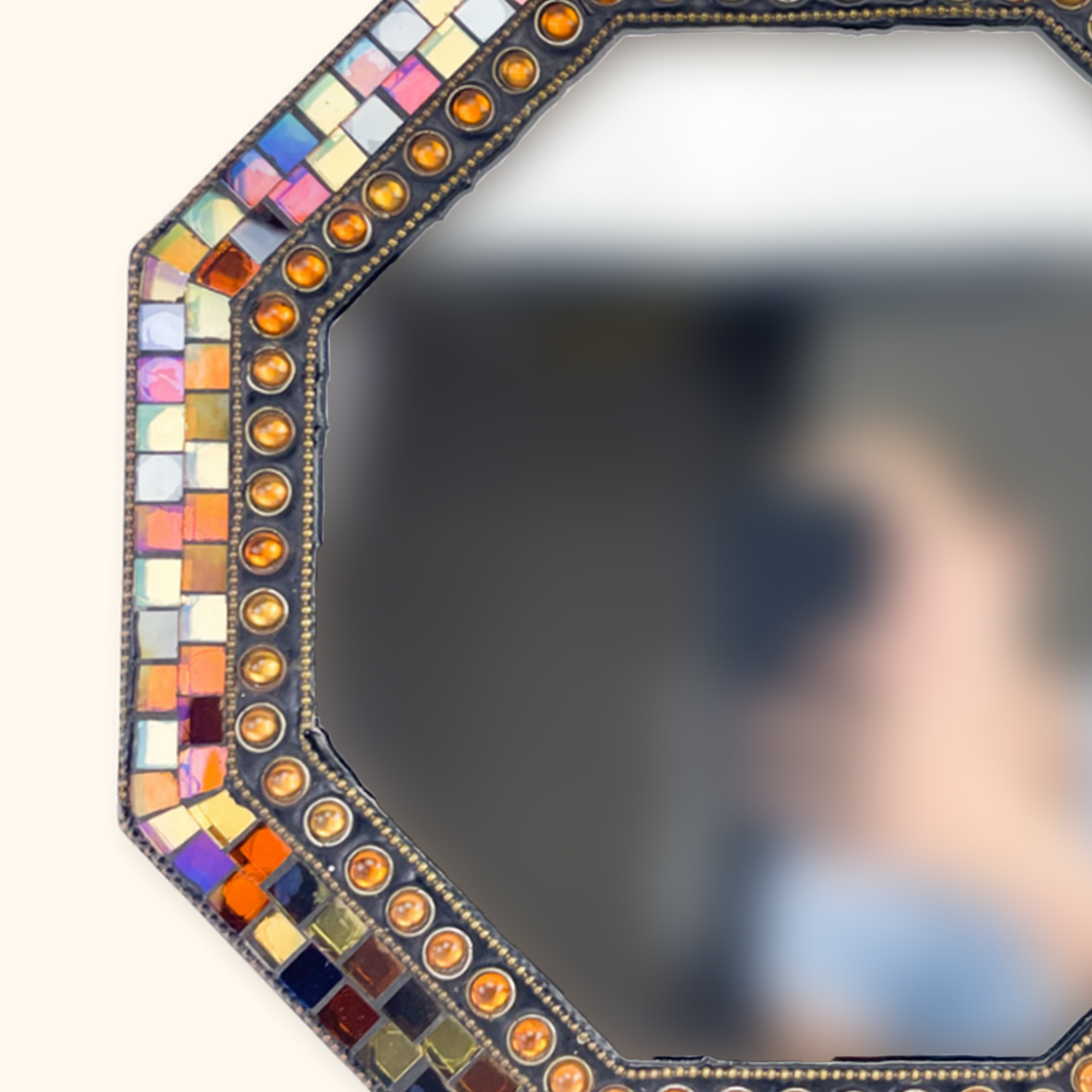 Party Lite Global Fusion Mosaic Octagon Mirror - - Decoration