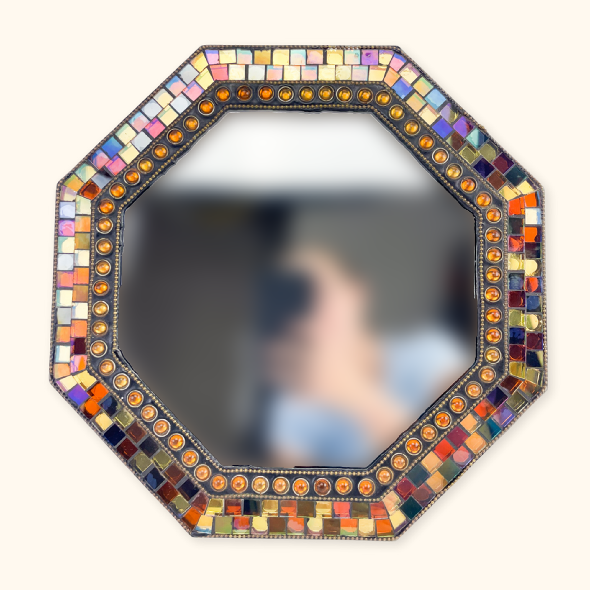 Party Lite Global Fusion Mosaic Octagon Mirror - - Decoration
