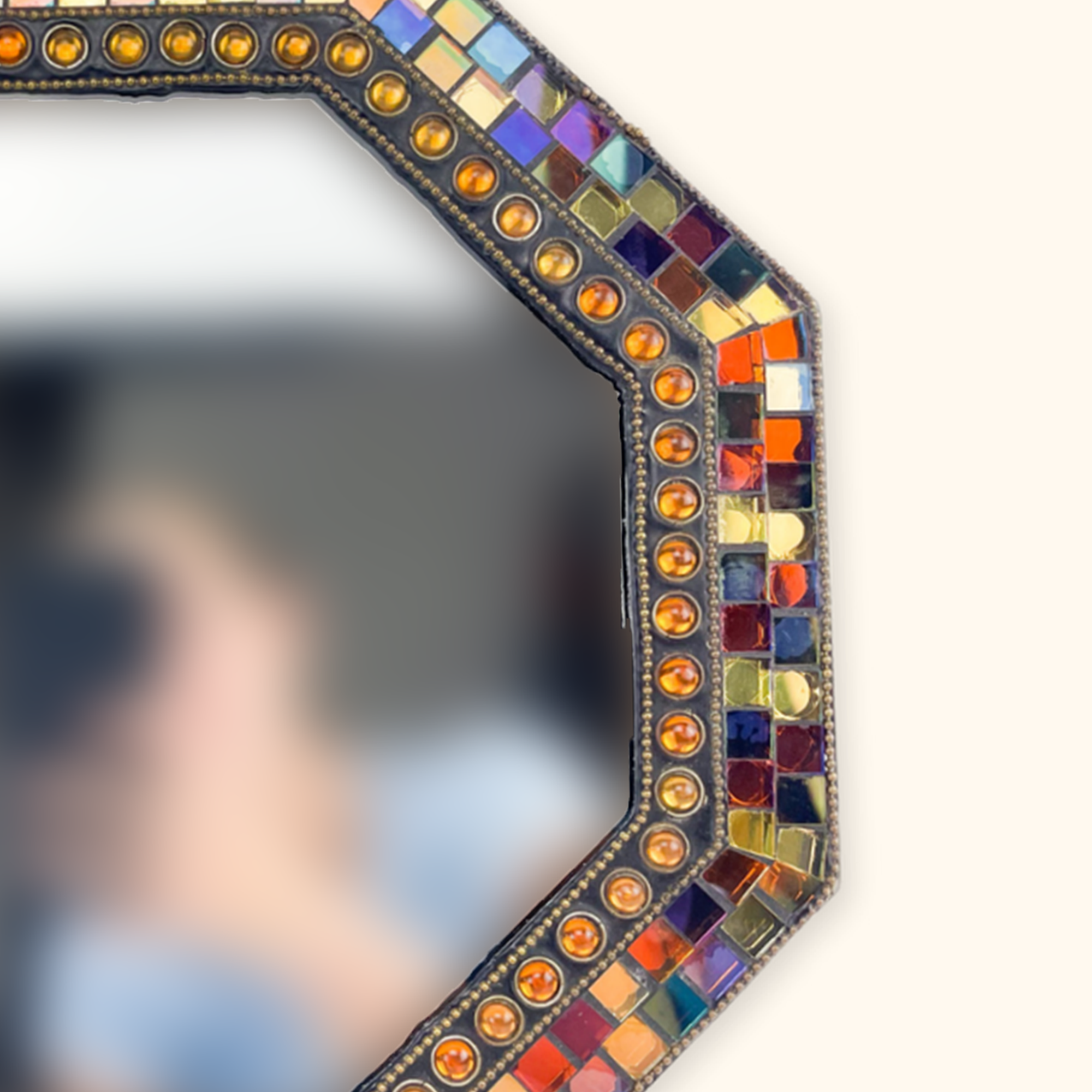 Party Lite Global Fusion Mosaic Octagon Mirror - - Decoration