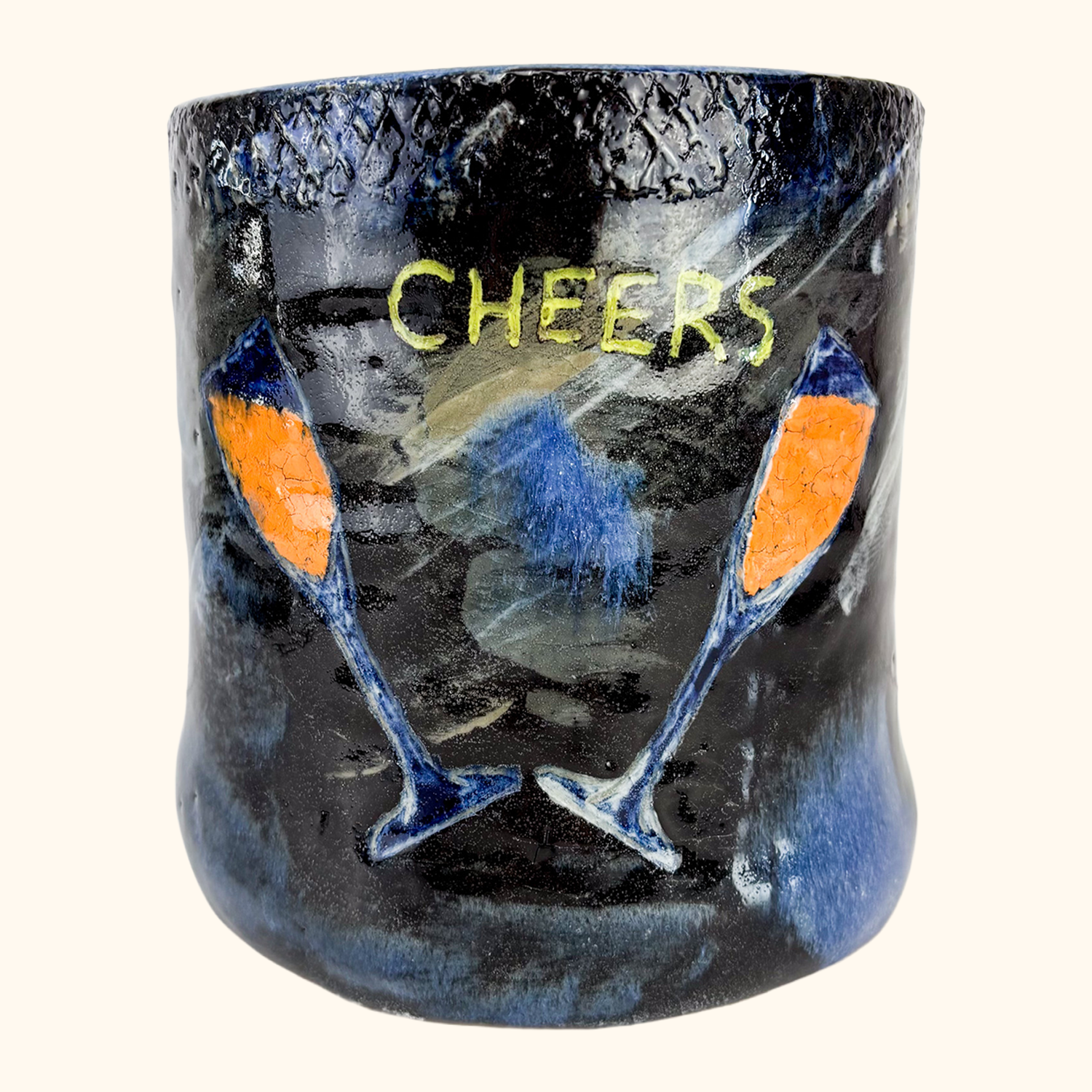 Hand Made Clay Ice Bucket Sunshine Thrift