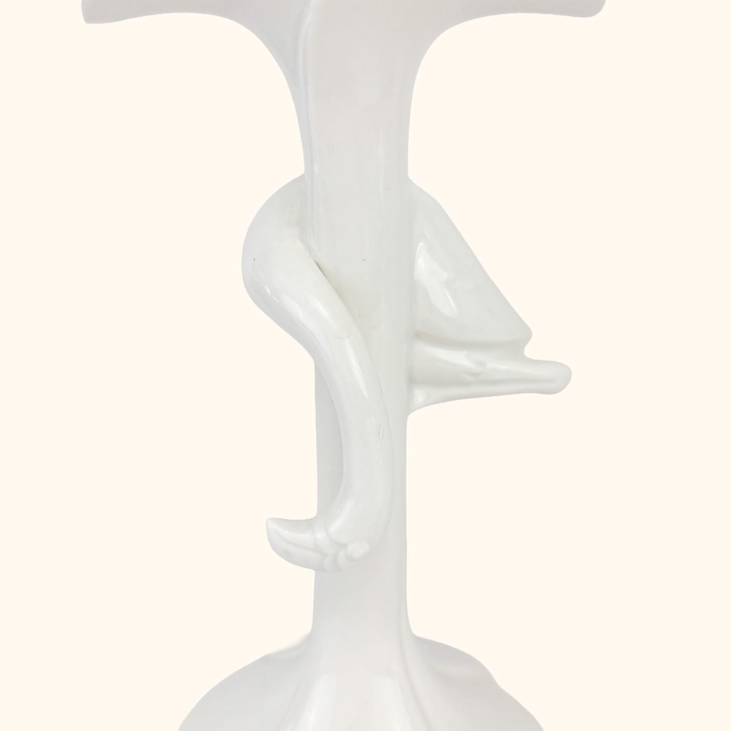 Fitz & Floyd 1980s White Porcelain Flamingo Candle Holders - Set of 2 Fitz & Floyd