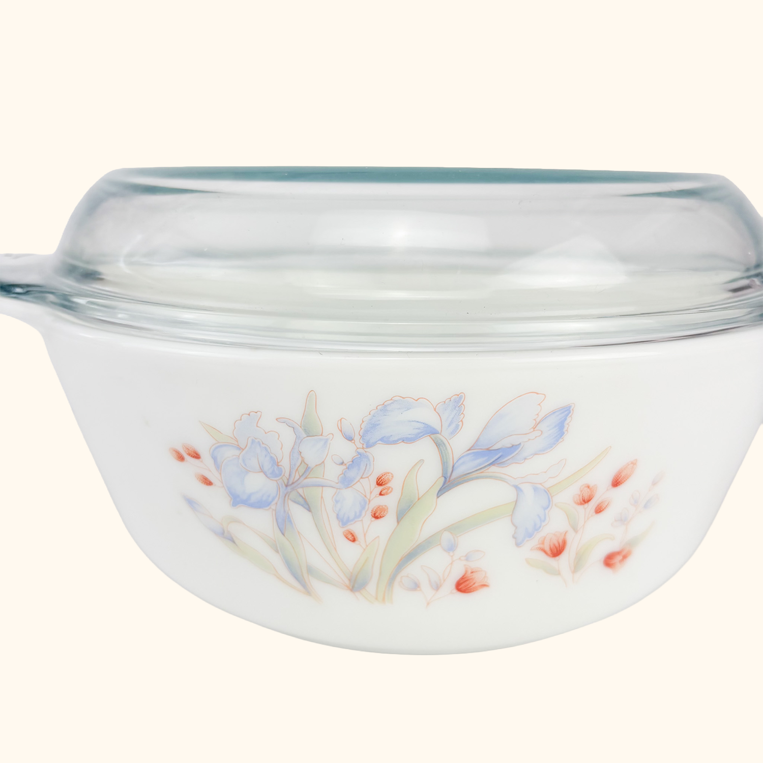 Pyrex Corning Blue Iris Casserole Dish Vintage 1970s Pyrex Corning