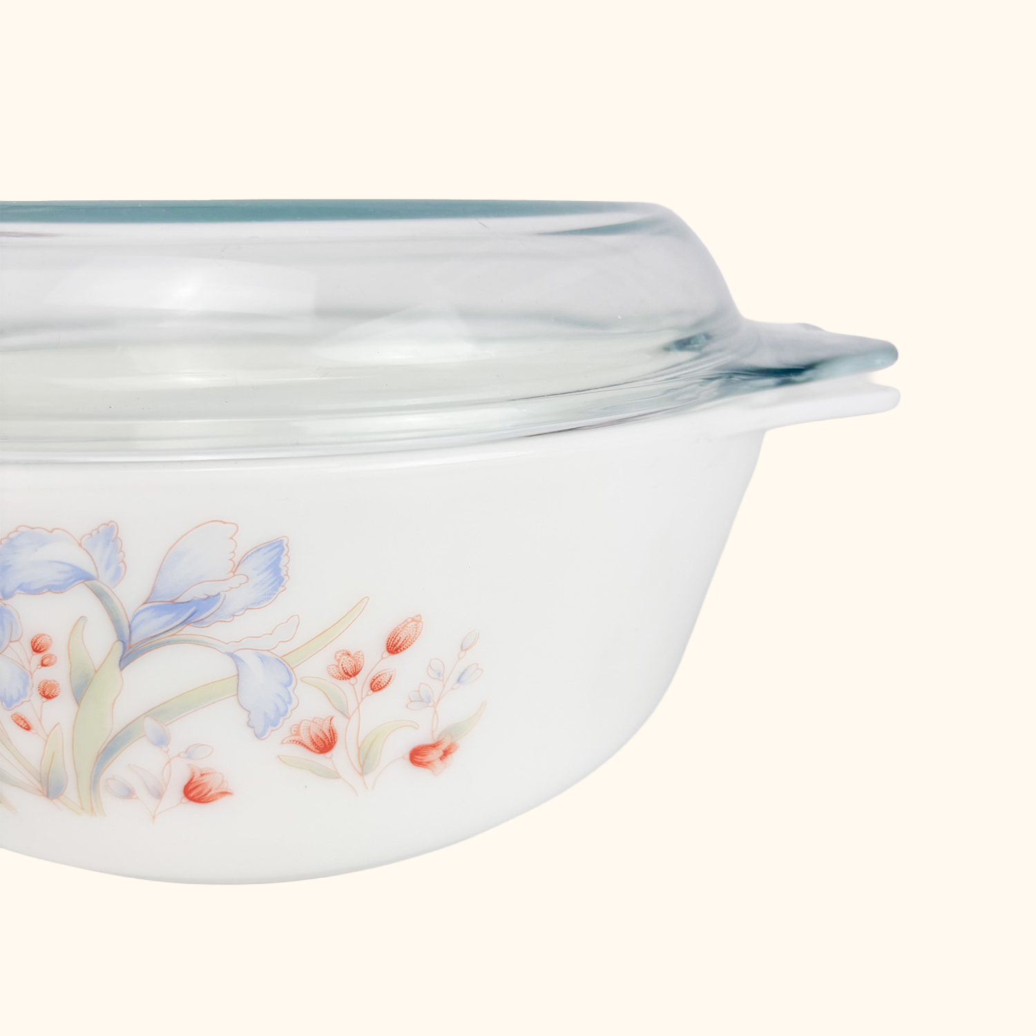 Pyrex Corning Blue Iris Casserole Dish Vintage 1970s Pyrex Corning