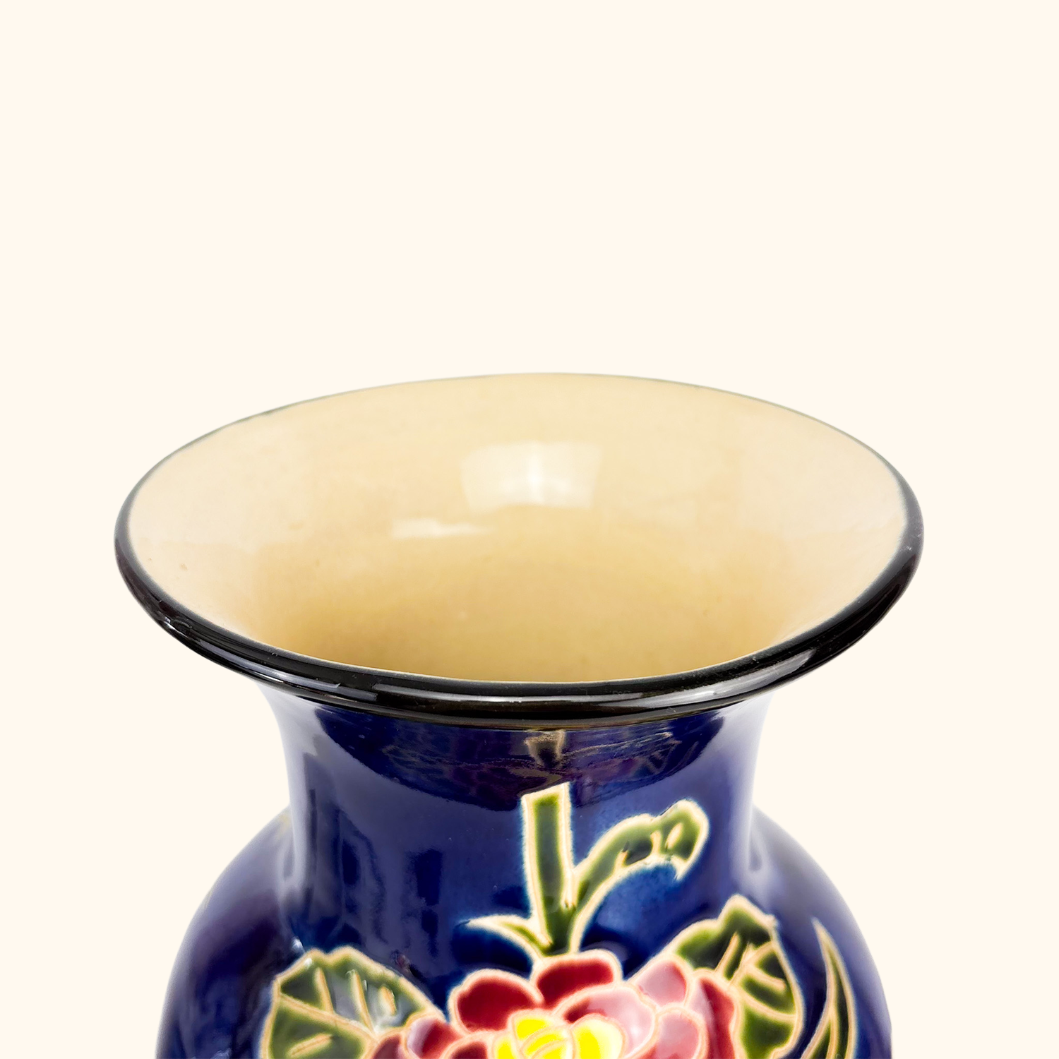 Mid Century Blue Lotus Large Standing Vase Sunshine Thrift