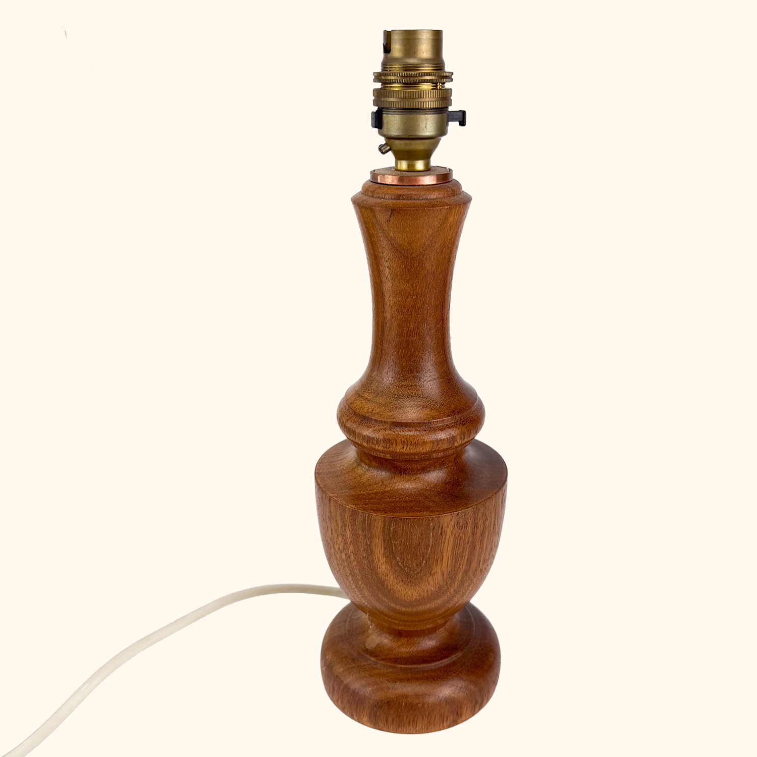 Vintage Oak Wood Turned Table Lamp Base Sunshine Thrift