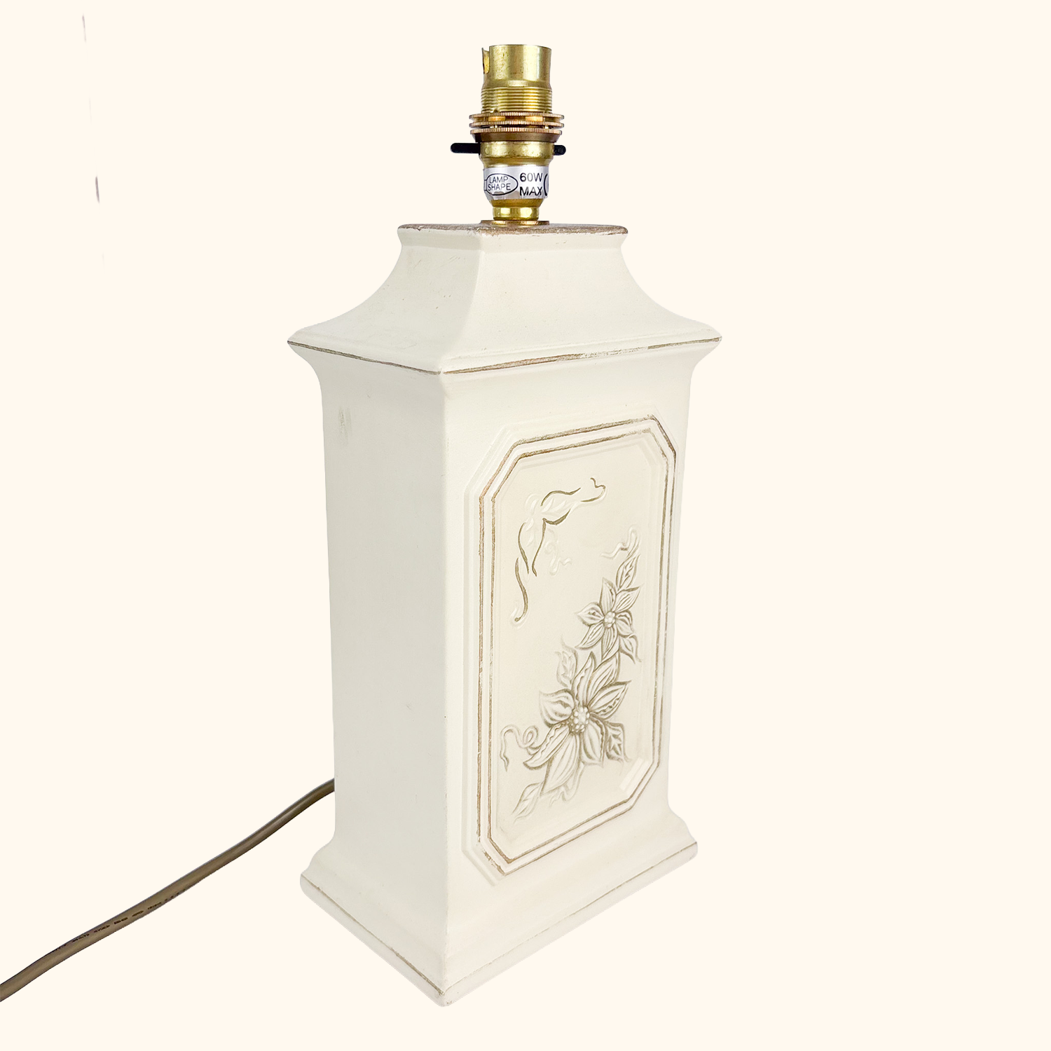 M&S Floral Column Ceramic Table Lamp Base M&S Home