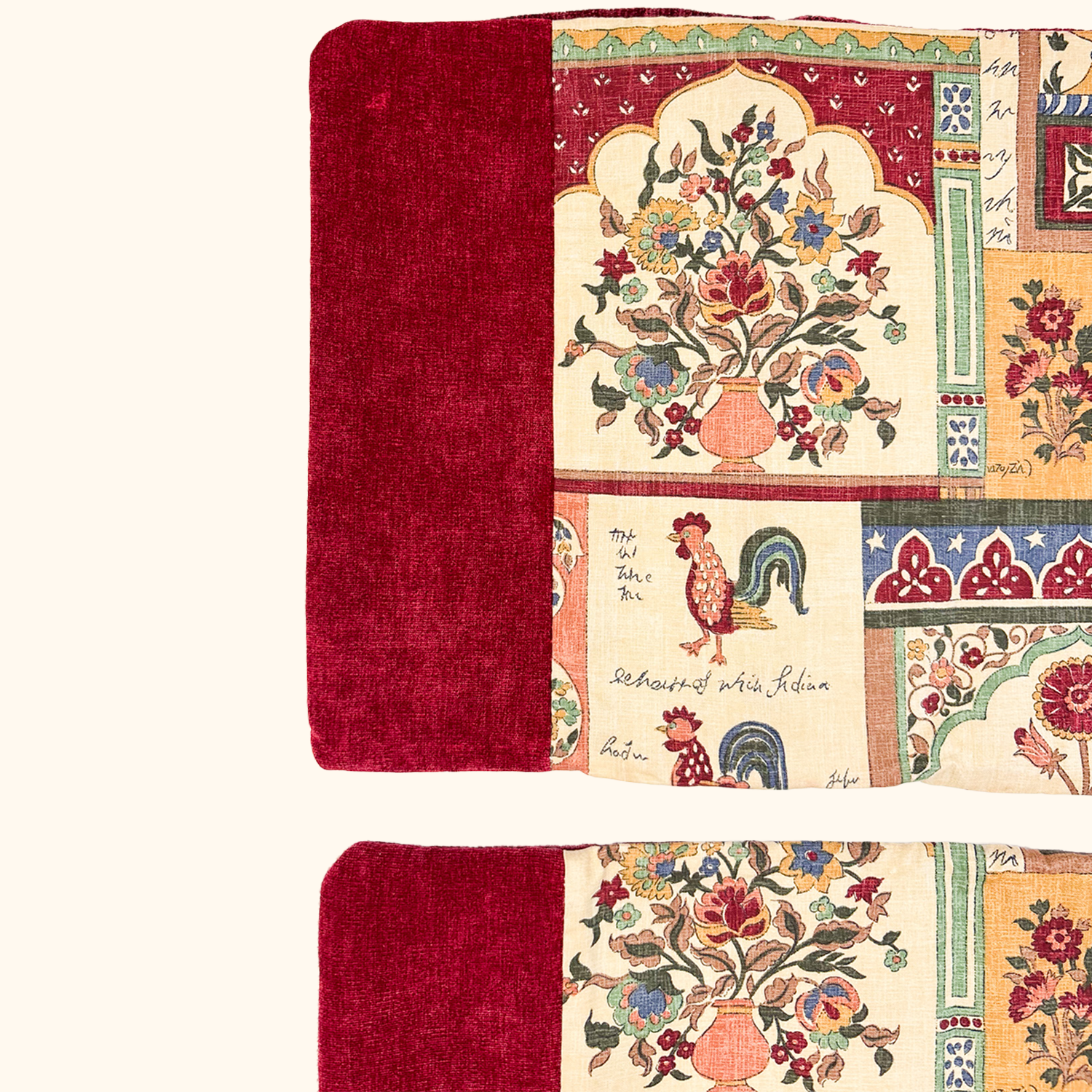 Chenille Farmyard Cushion Covers - Set 20x12inch Sunshine Thrift