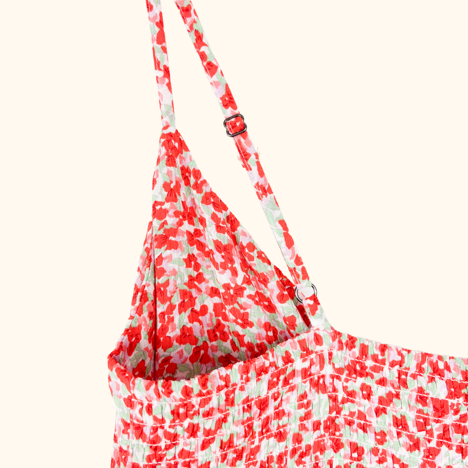JDY Red Ditsy Floral Maxi Summer Dress - Size Large JDY