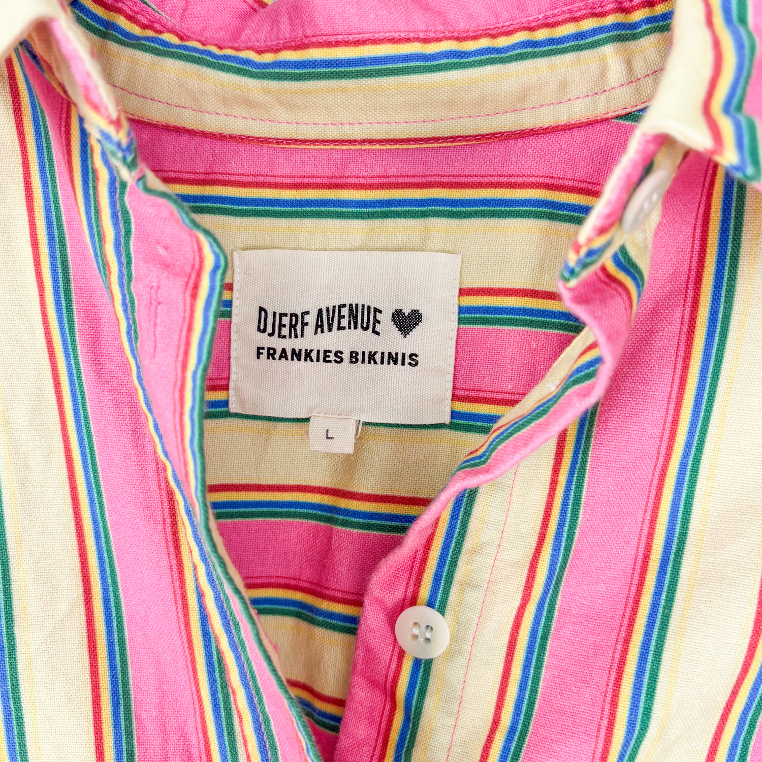 Djerf Avenue X Frankies Bikinis Striped Shirt - Size Large Djerf Avenue